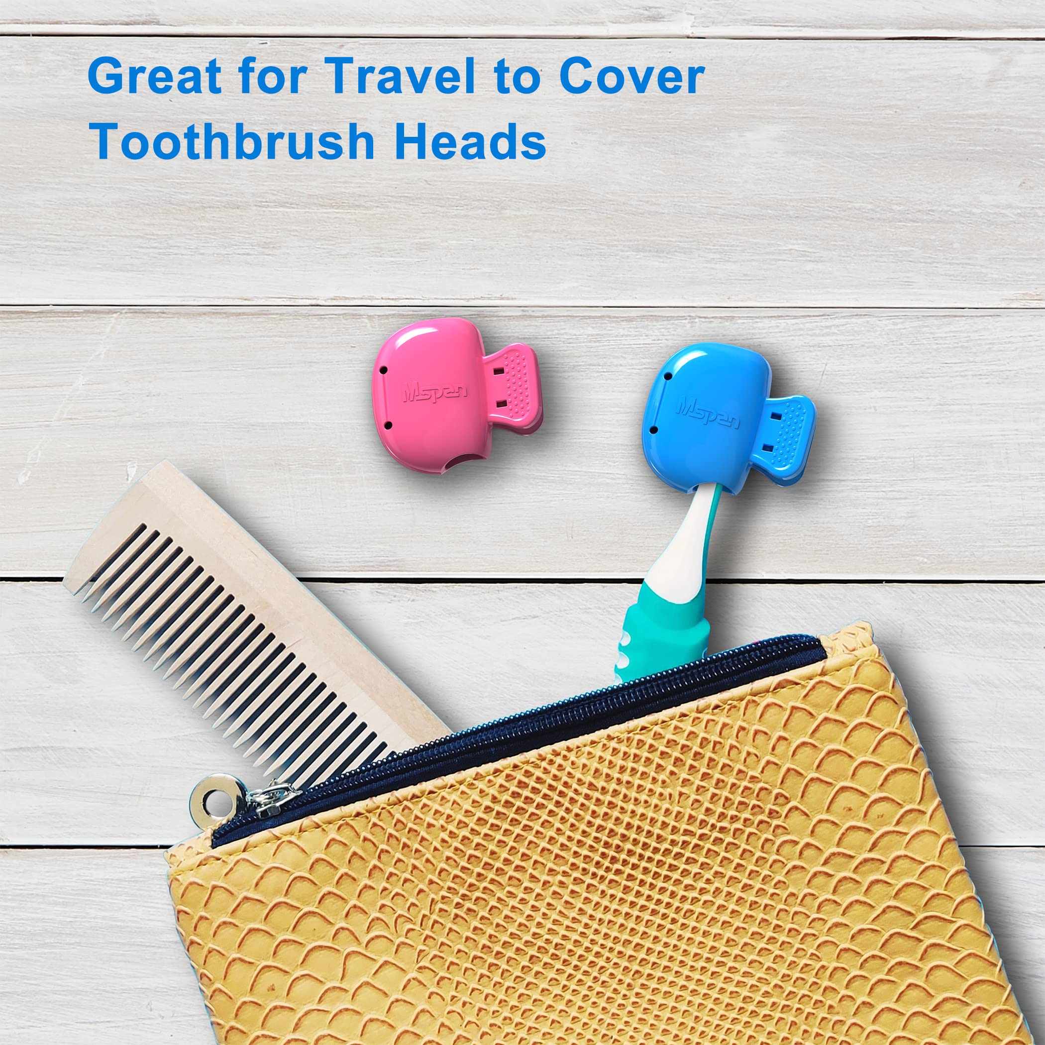 Mspan Toothbrush Head Protector Cover - Compatible with Oral-B, Philips, Colgate Manual & Electric Toothbrushes - Hygienic Travel Storage Case (2 Pack) - Perfect for Home, Travel & Bathroom Organization
