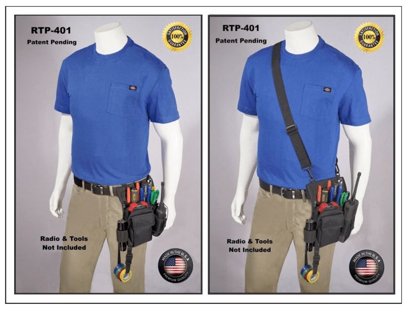 RTP 401 Two Way Radio Tool Pouch - Durable Nylon Belt Clip Holder for Walkie Talkies, Radios & Communication Gear - Perfect for Construction, Security & Outdoor Work