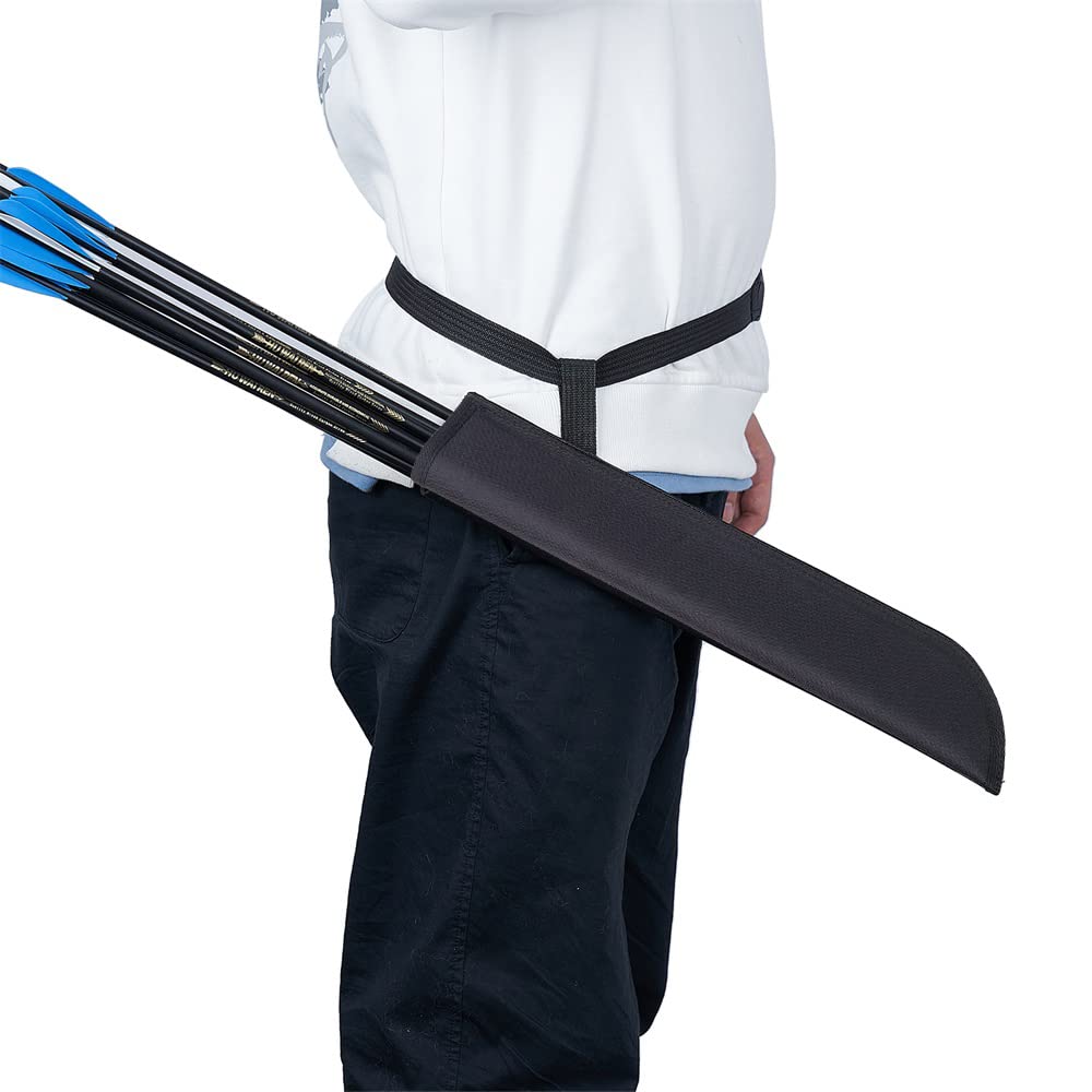 TOPARCHERY Youth Archery Back Quiver - Lightweight Hunting Arrow Holder for Recurve Bows | Compact Arrow Bag for Outdoor Target Practice & Hunting Adventures