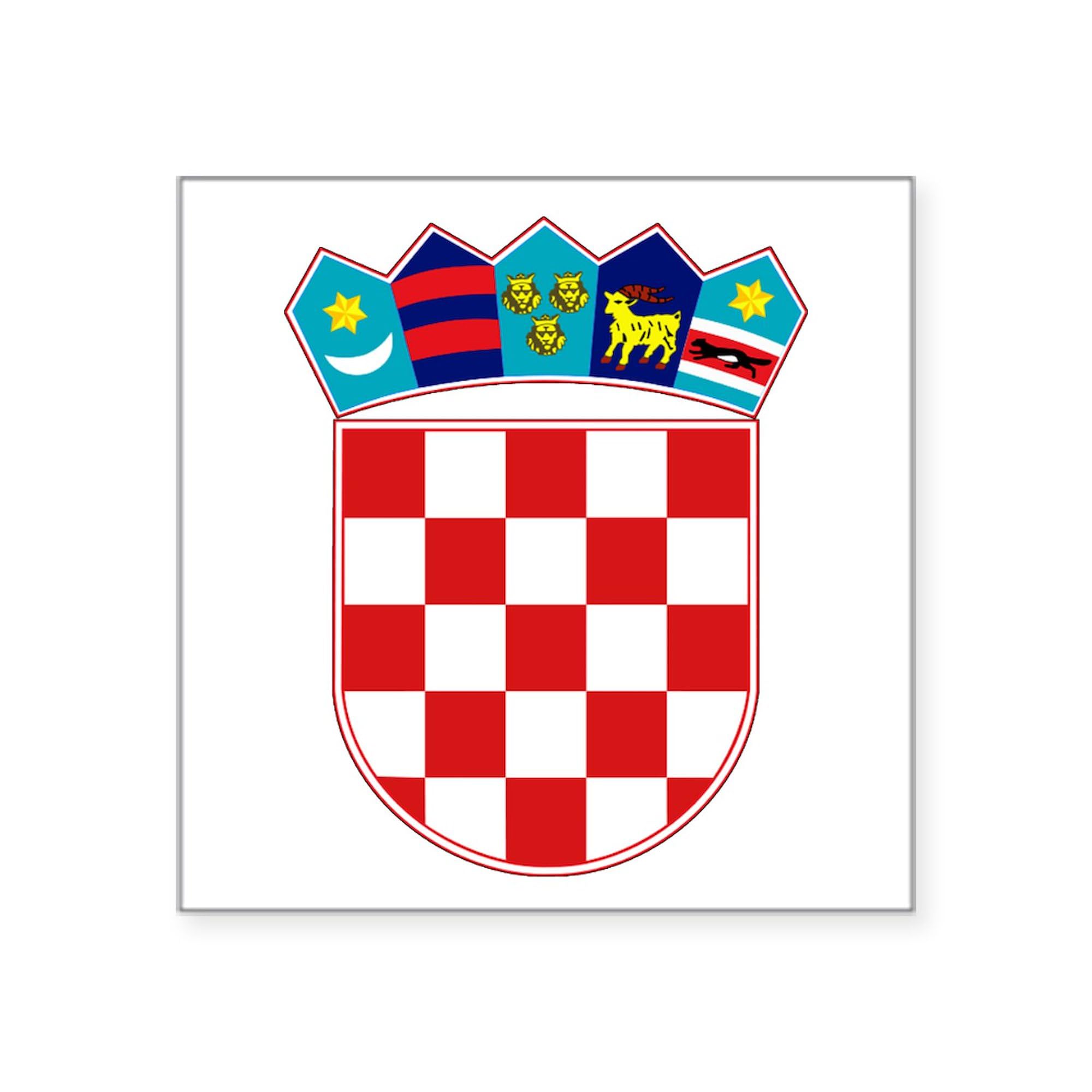 Croatia Hrvatska Emblem Square Sticker 3x3 Inch - Durable Bumper Decal for Cars, Laptops & Windows | Perfect for Travel Lovers & Croatian Pride