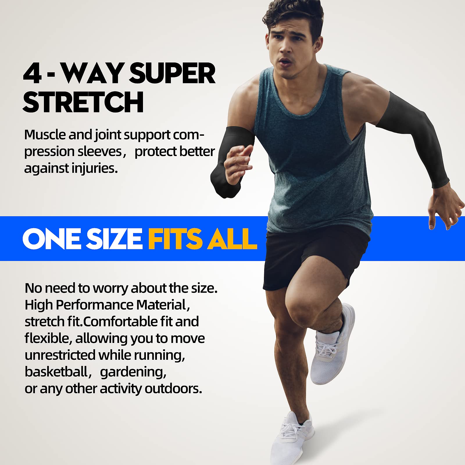 GOUNOD Compression Arm Sleeves for Men & Women - UV Protection Sun Sleeves for Outdoor Work, Sports & Sun Safety - Perfect for Construction, Golf, Running & Gardening