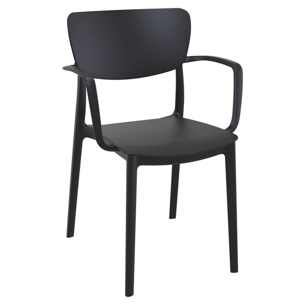 Compamia Lisa Black Outdoor Dining Arm Chairs (Set of 2) - Weather-Resistant Patio Furniture for Garden, Poolside & Backyard Dining