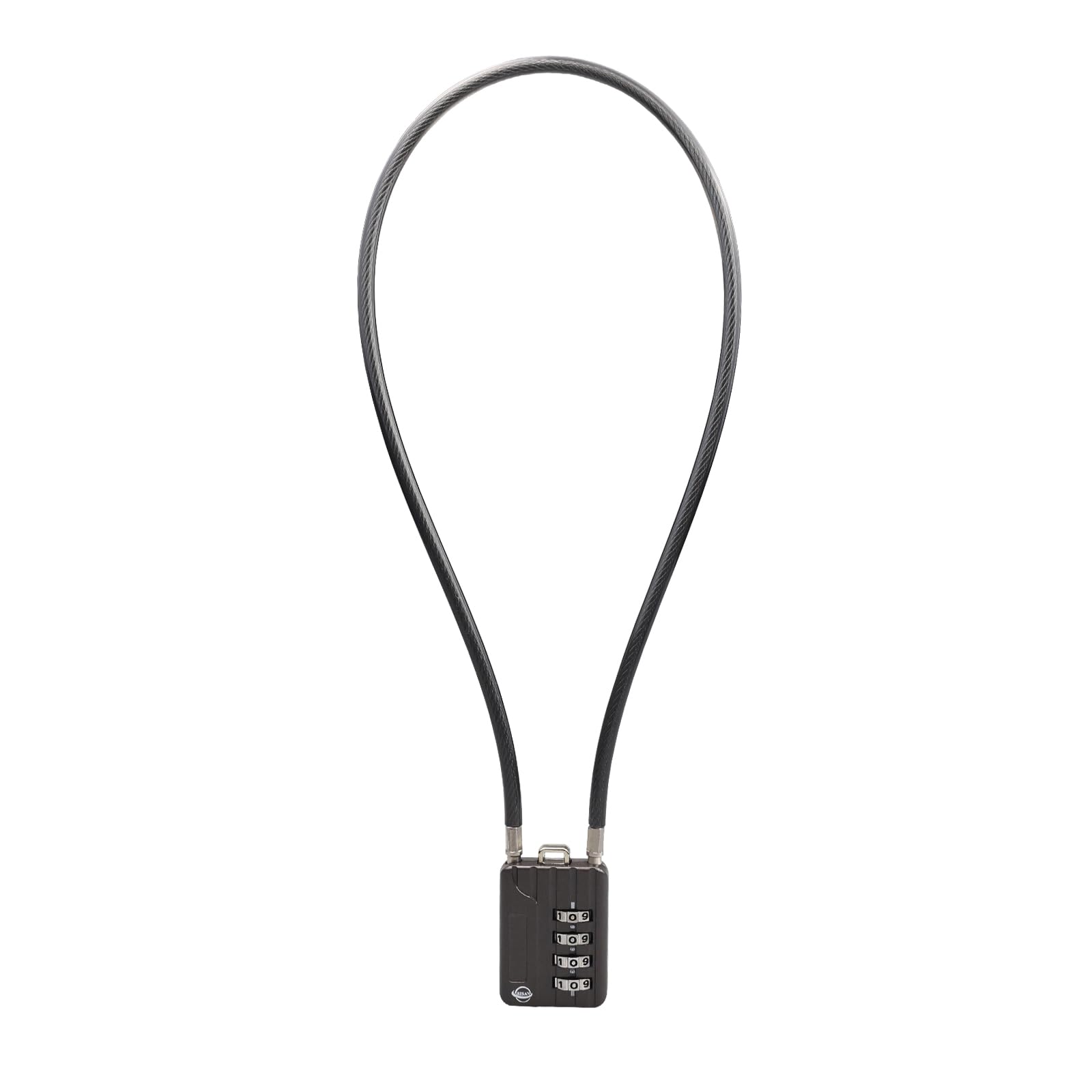 4 Digit Cable Combination Lock - 19.6 Inch Heavy Duty Security Cable for Gym Lockers, School Backpacks, Luggage, Toolboxes, Filing Cabinets & Sports Equipment - Secure Your Valuables at Home, Office or Travel (Black, 1 Pack)