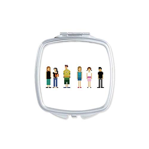 DIYthinker Pixel Art Game Character Compact Mirror - Double Sided Portable Makeup Mirror with Gift Box - Perfect for Cosplay, Gaming Gifts & Travel Essentials