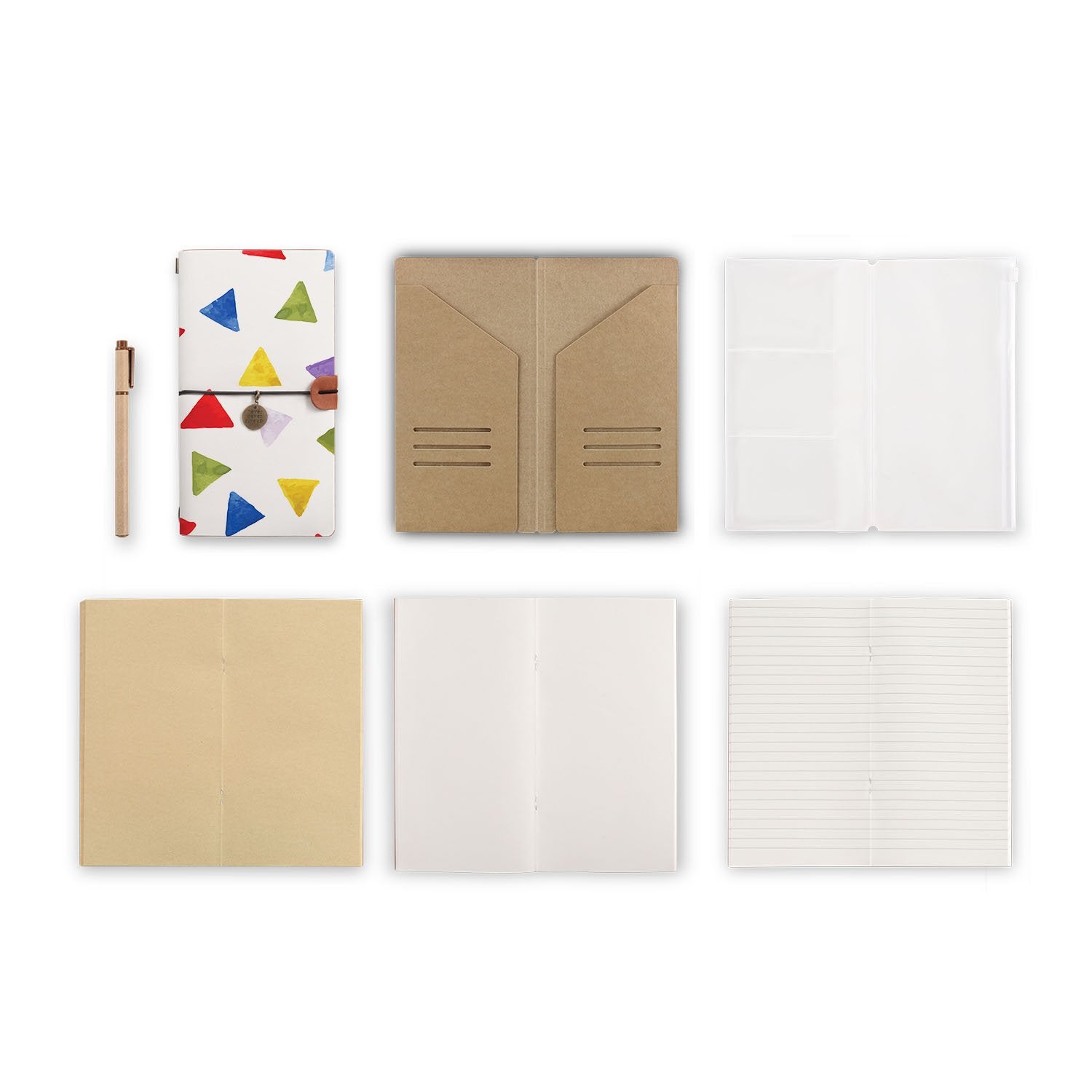 Premium Traveler's Notebook with Unique Geometry Pattern - Stylish Journal for Writing, Sketching & Note Taking - Perfect for Students, Artists & Travel Enthusiasts