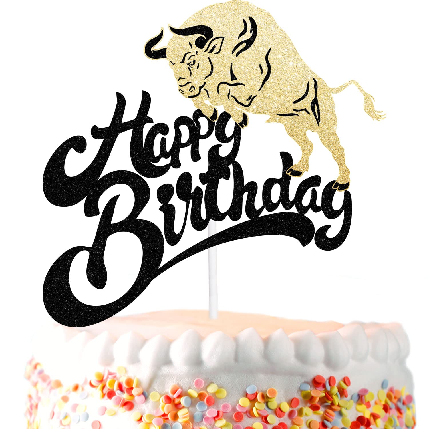Bullfight Cake Topper - Matador Birthday Party Decorations for Boys & Girls - Brave Matador Theme Cake Decor - Glitter Baby Shower & Kids Birthday Party Supplies - Perfect for Themed Parties, Birthday Cakes, and Special Celebrations