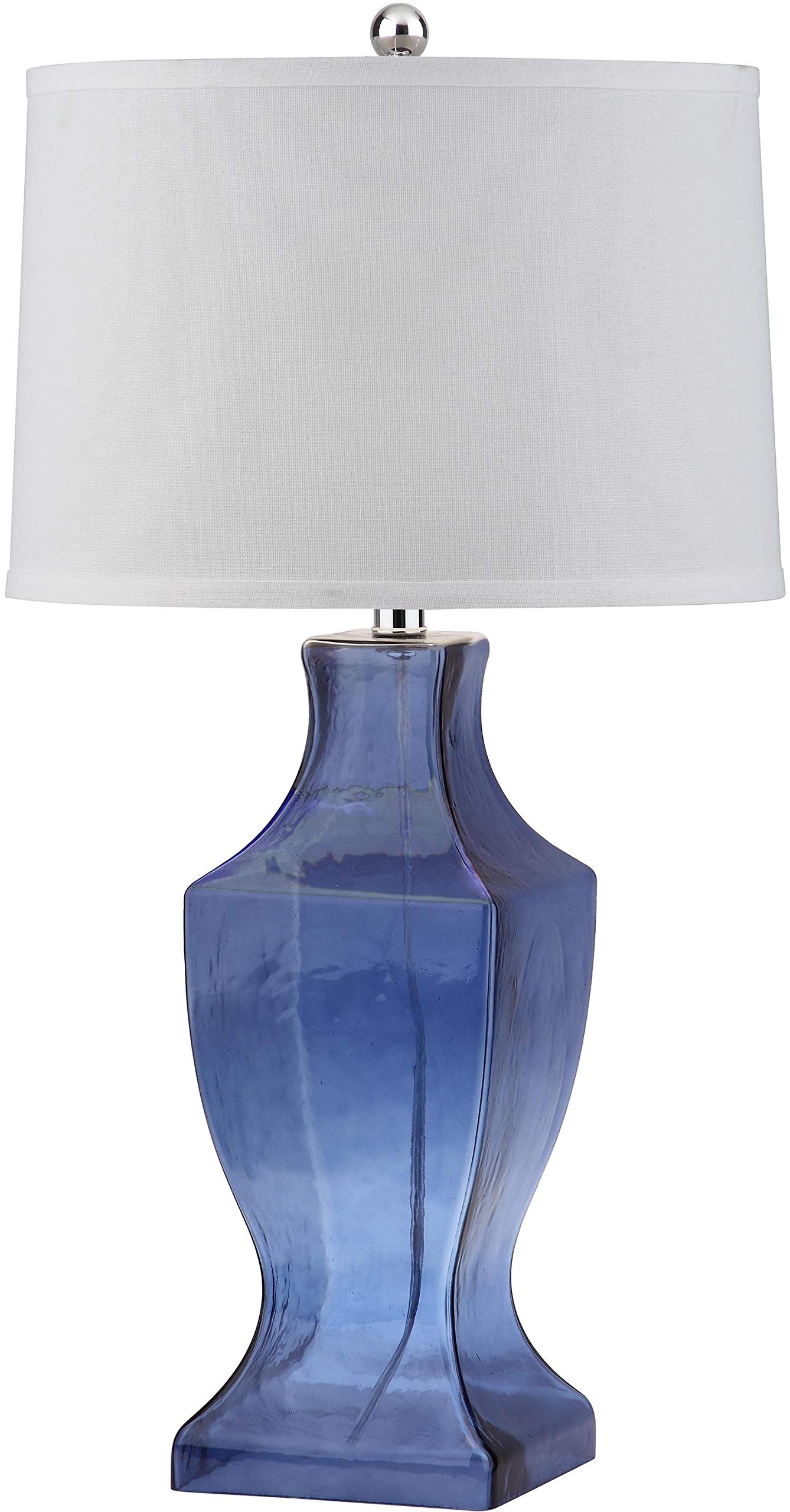 Safavieh Blue and White Glass Bottom Table Lamp Set of 2 - Modern Home Decor for Living Room, Bedroom & Office Lighting