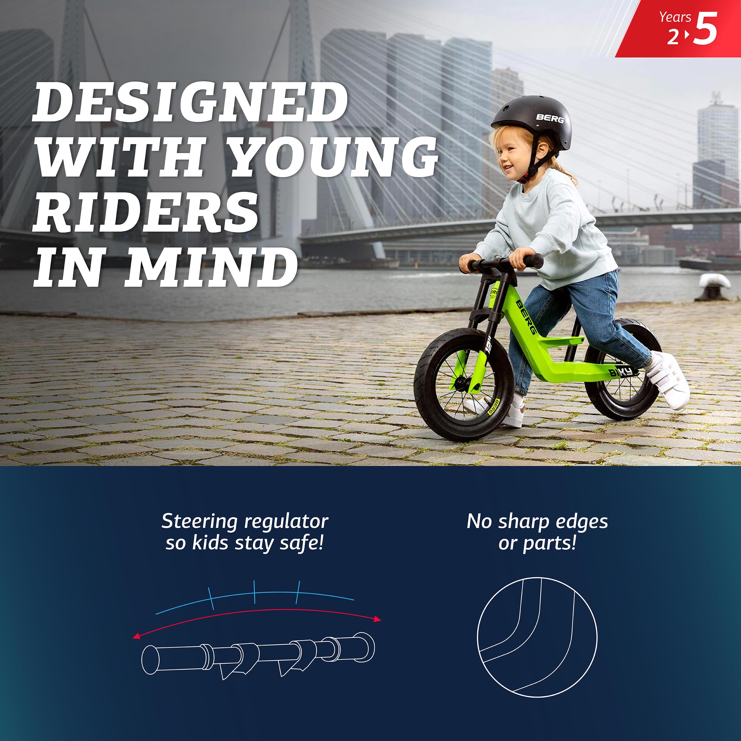 BERG Biky - Lightweight Balance Bike for Toddlers Ages 2-5 | Easy to Use First Bike for Kids | Perfect for Learning to Ride & Outdoor Play