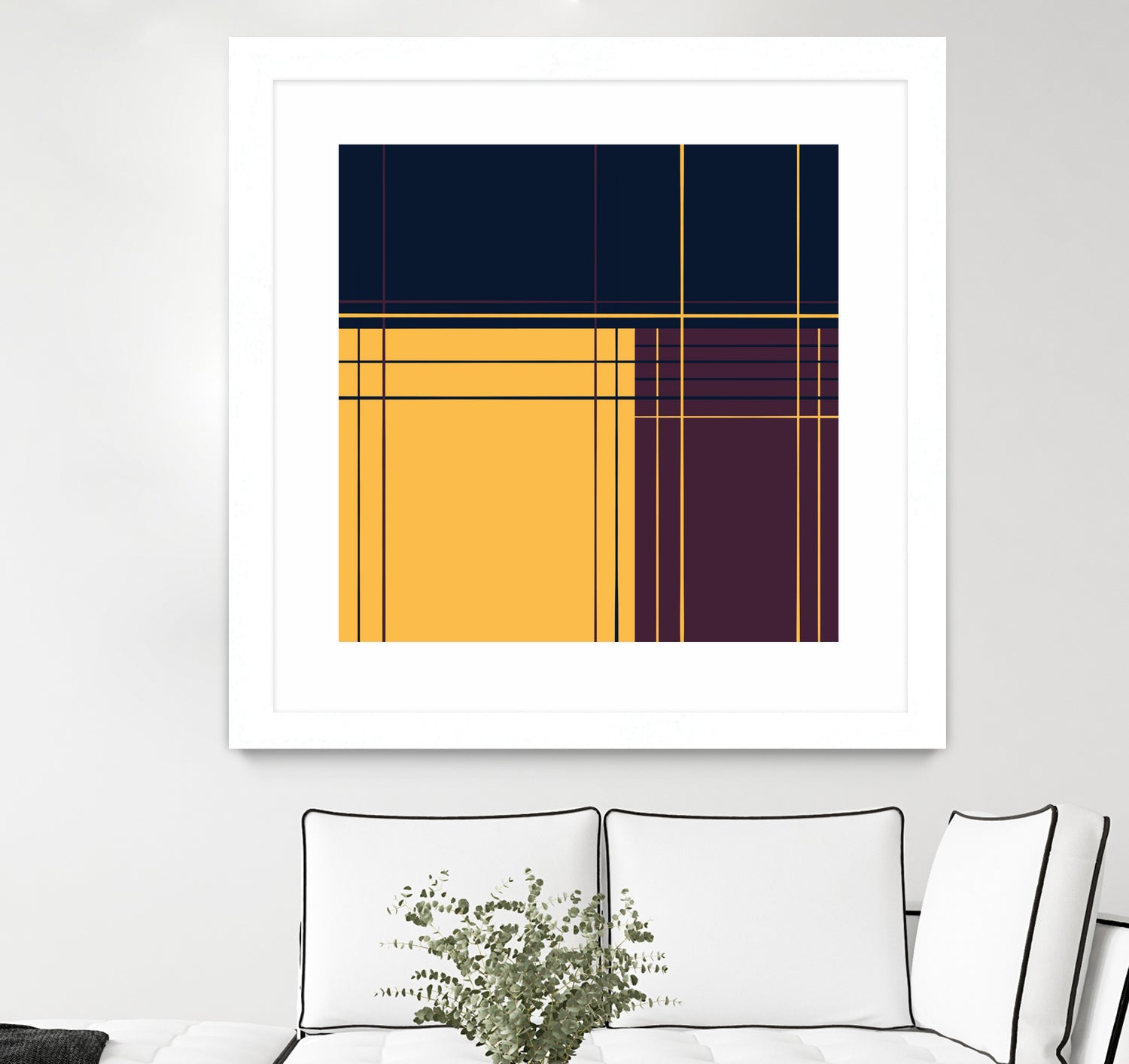Abstract Graphic Print T-Shirt - Dark Blue, Purple & Yellow Colors | Trendy Unisex Casual Tee for Streetwear & Everyday Outfits