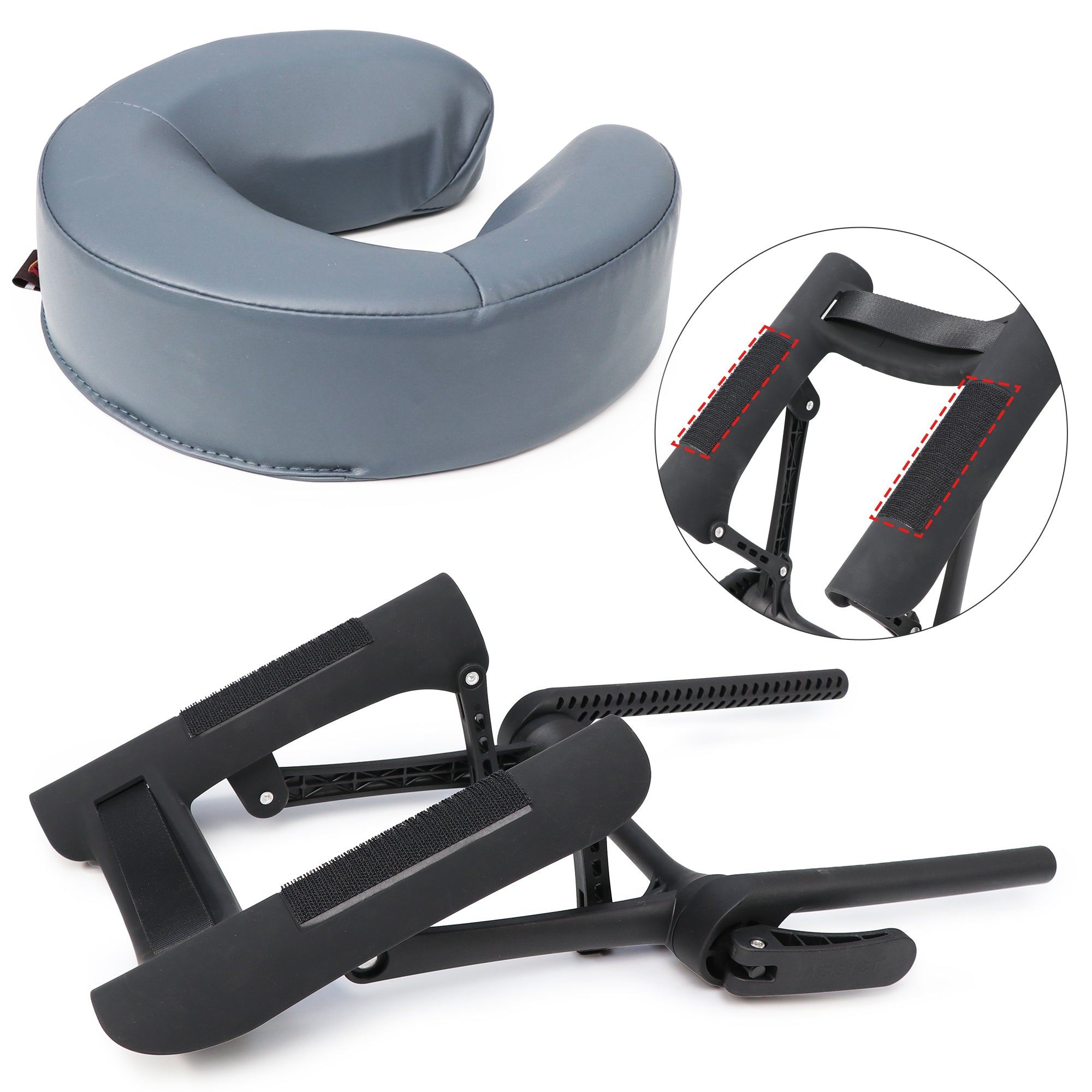 MASTER MASSAGE Universal Deluxe Ergonomic Adjustable Massage Table with Face Cradle & Comfort Pillow Set - Black | Professional Spa, Home Massage & Physical Therapy Use