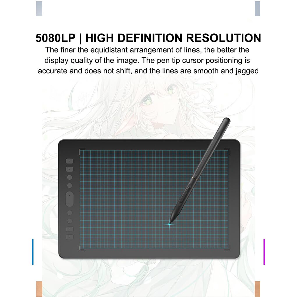 10mm Lightweight Graphic Drawing Tablet for Artists & Designers - 6 Inch Digital Pen Tablet with Inspiroy Stylus & 6 Shortcut Keys - Perfect for Digital Art, Animation, Online Teaching & Remote Work