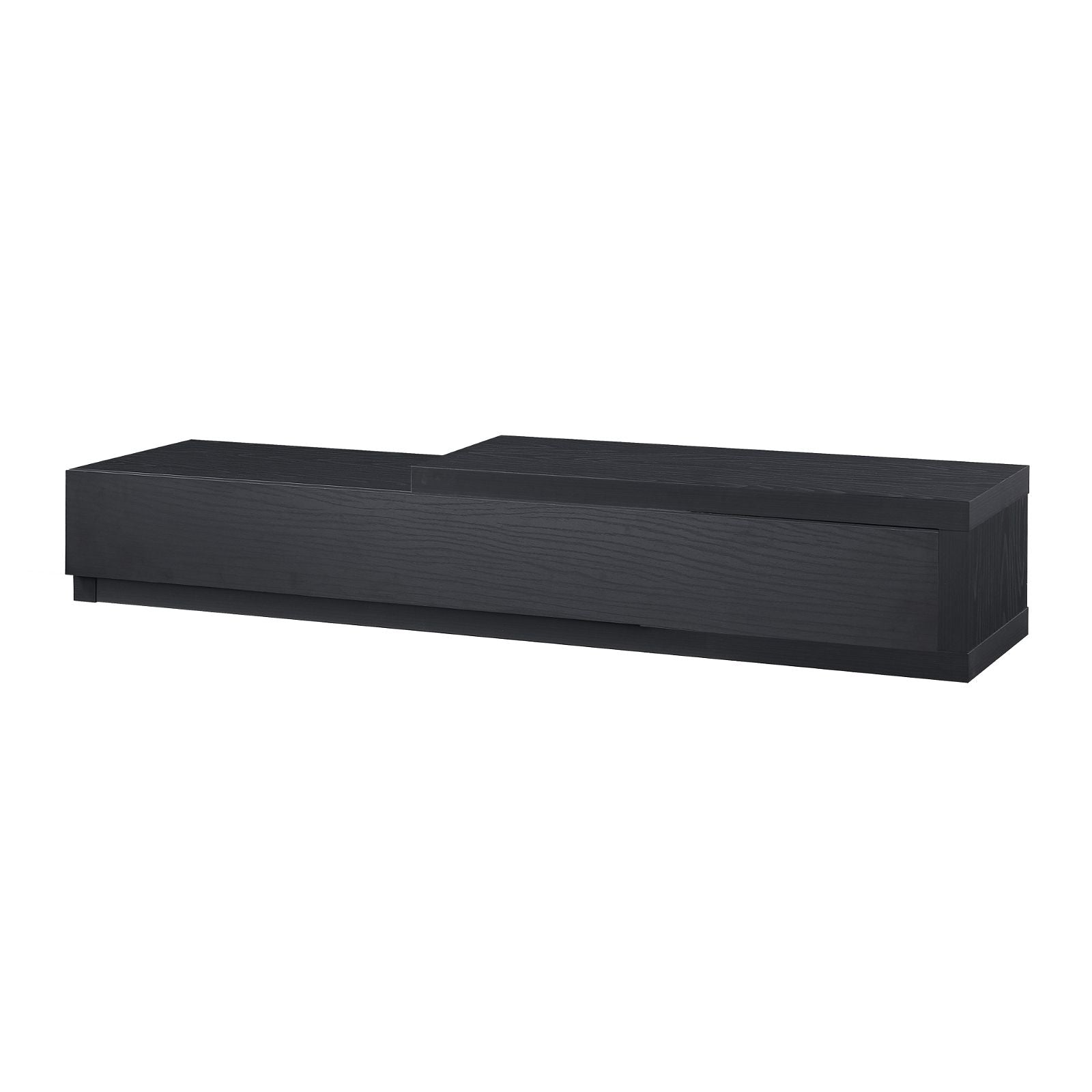 Criterion Durham Extendable TV Stand 260cm - Modern Lowline TV Unit in Black Oak for Living Room & Home Theater Setup
