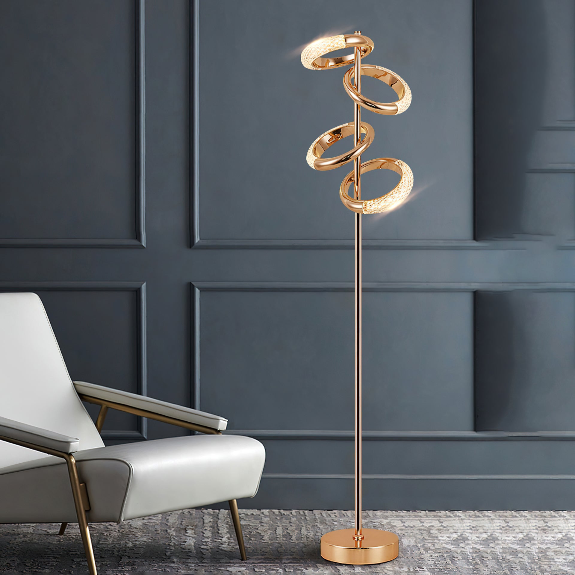 Elegant Shiny Earrings Floor Lamp - Modern Crystal Chandelier Lighting for Living Room, Bedroom & Dining Room Decor