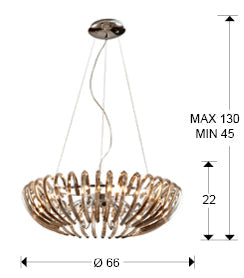 Ariadna Champagne Crystal Ceiling Light Fixture - Chrome & Champagne Finish - Elegant Dining Room & Bedroom Lighting for Home Decor