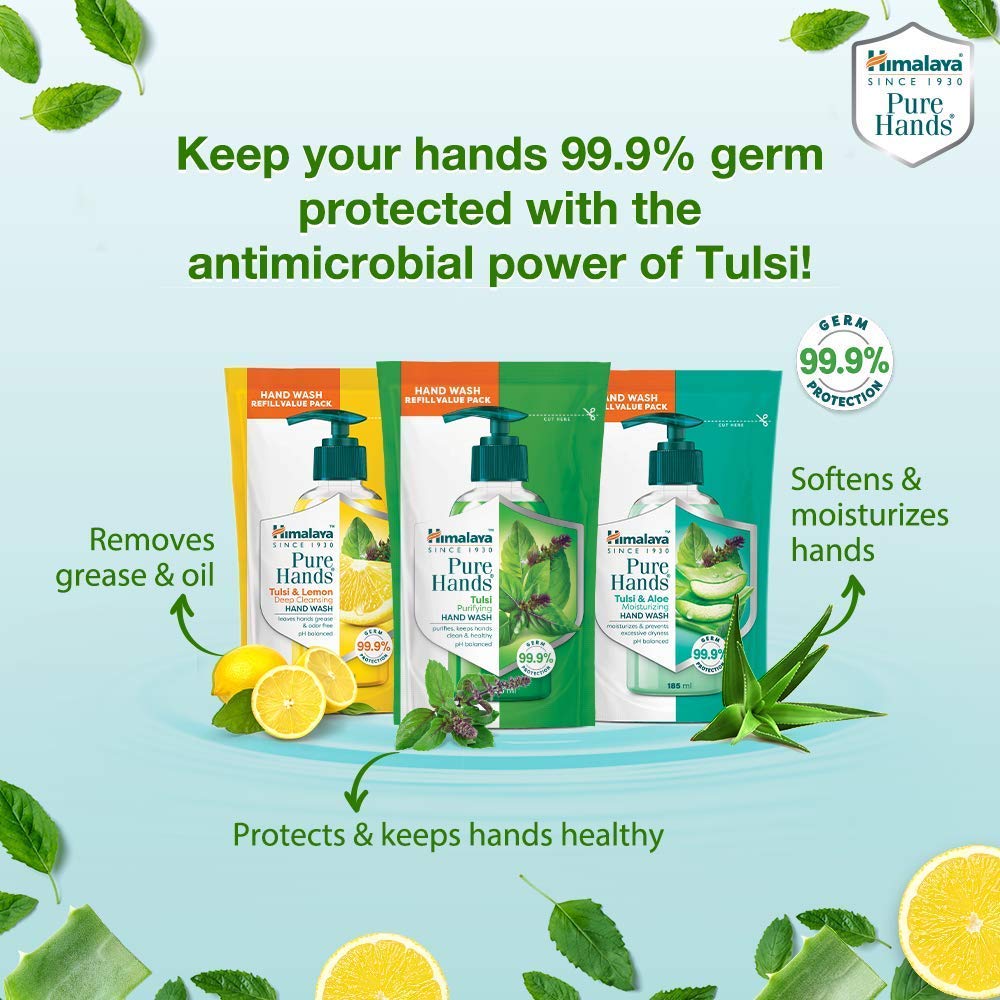 Himalaya Pure Hands Tulsi & Aloe Moisturizing Hand Wash 750ml (Pack of 2) - Natural Herbal Liquid Soap for Dry Skin, Antibacterial & Hydrating - Perfect for Home, Kitchen, Bathroom & Office Use