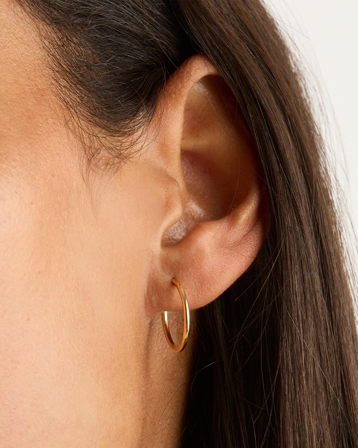 14K Solid Gold Sleeper Hoop Earrings - 9mm, 11mm, 13mm Sizes - Hypoallergenic Comfort Fit for Everyday Wear & Sensitive Ears