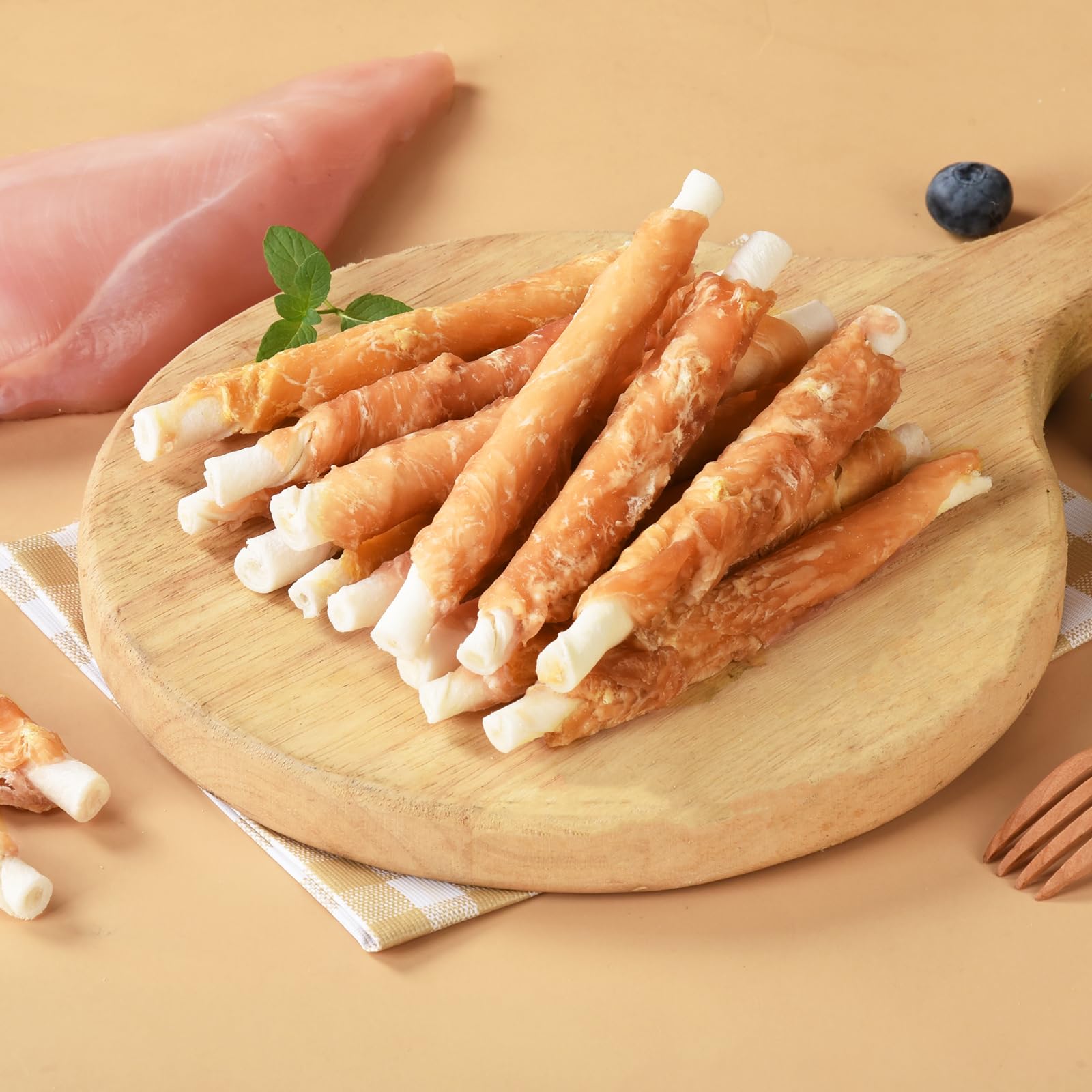 Premium Long-Lasting Chicken Wrapped Rawhide Dog Chews - High Protein Training Treats for Small, Medium & Large Dogs (20-21 Count) | Natural Dental Care & Anxiety Relief for Puppies & Adult Dogs - Perfect for Crate Training, Teething & Reward-Based Obedience Sessions