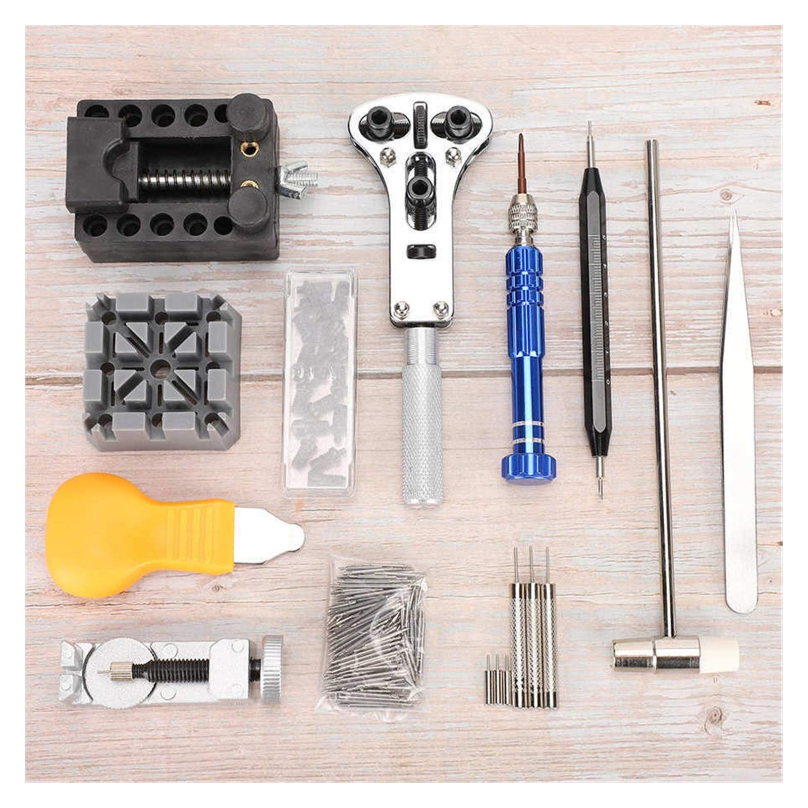 Professional Watch Repair Kit - 1 Set Watch Battery Replacement Tools, Strap Adjuster & Case Opener for DIY Watch Maintenance | Perfect for Home Watch Repair, Jewelry Cleaning & Watchband Adjustments