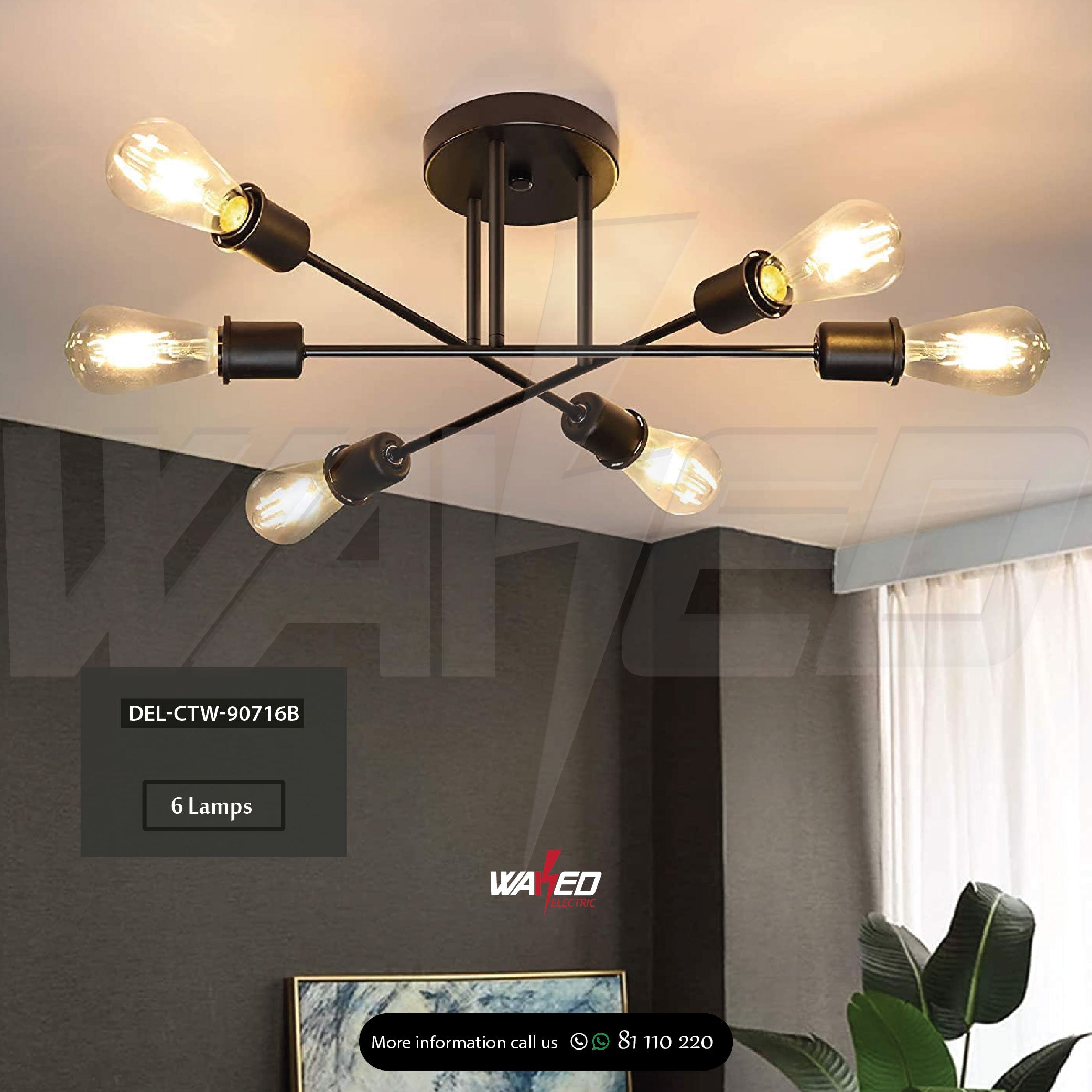 6-Light Crystal Chandelier - Elegant Dining Room Lighting Fixture for Home Decor | Perfect for Living Room, Bedroom & Entryway