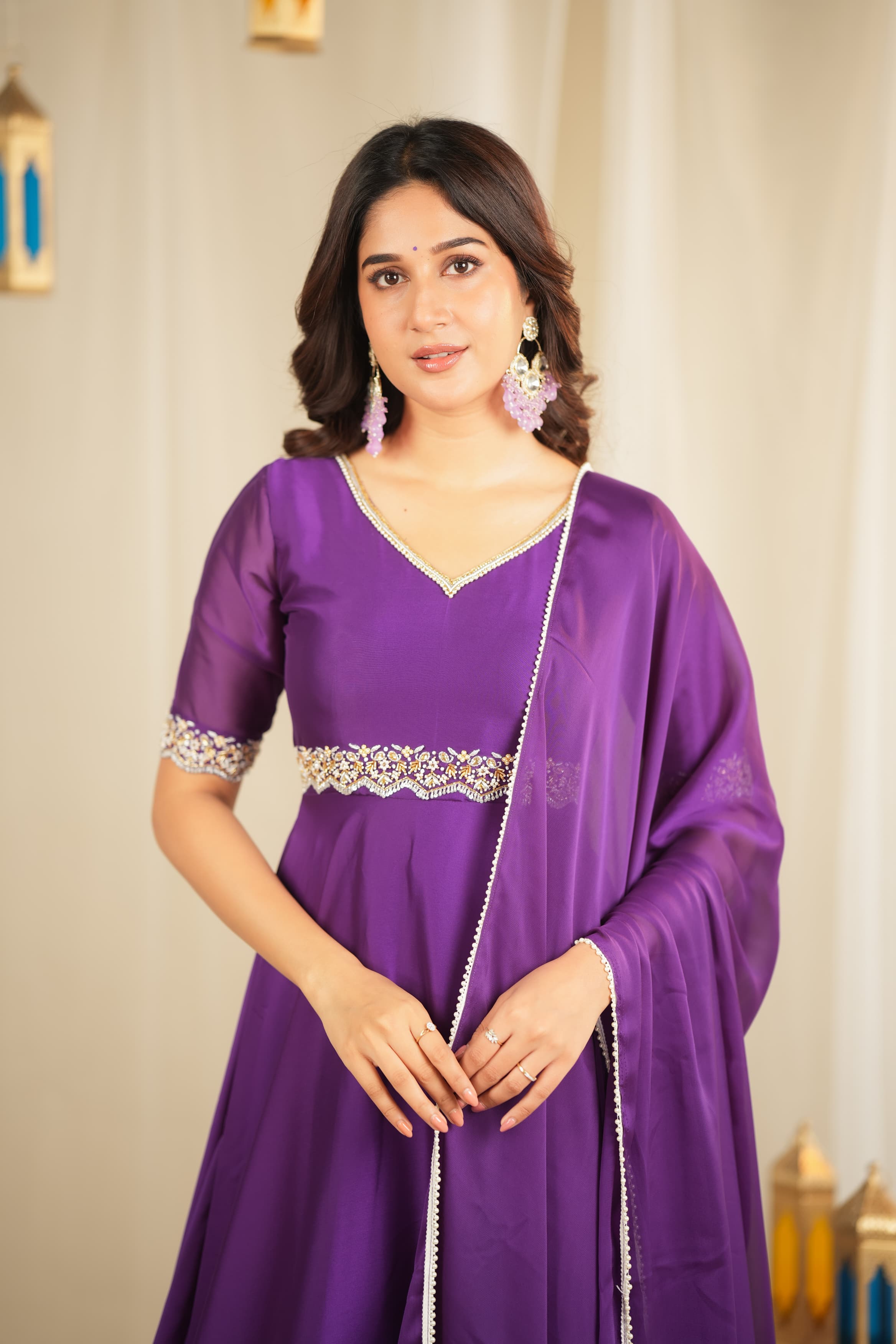 Yasodha Premium Designer Anarkali Suit for Women - Elegant Indian Party Wear & Wedding Guest Outfit - Perfect for Festivals, Diwali, and Special Occasions