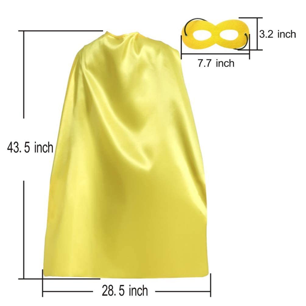 Superhero Capes & Masks Set for Kids & Adults - 12 Mixed Colors for Team Parties
