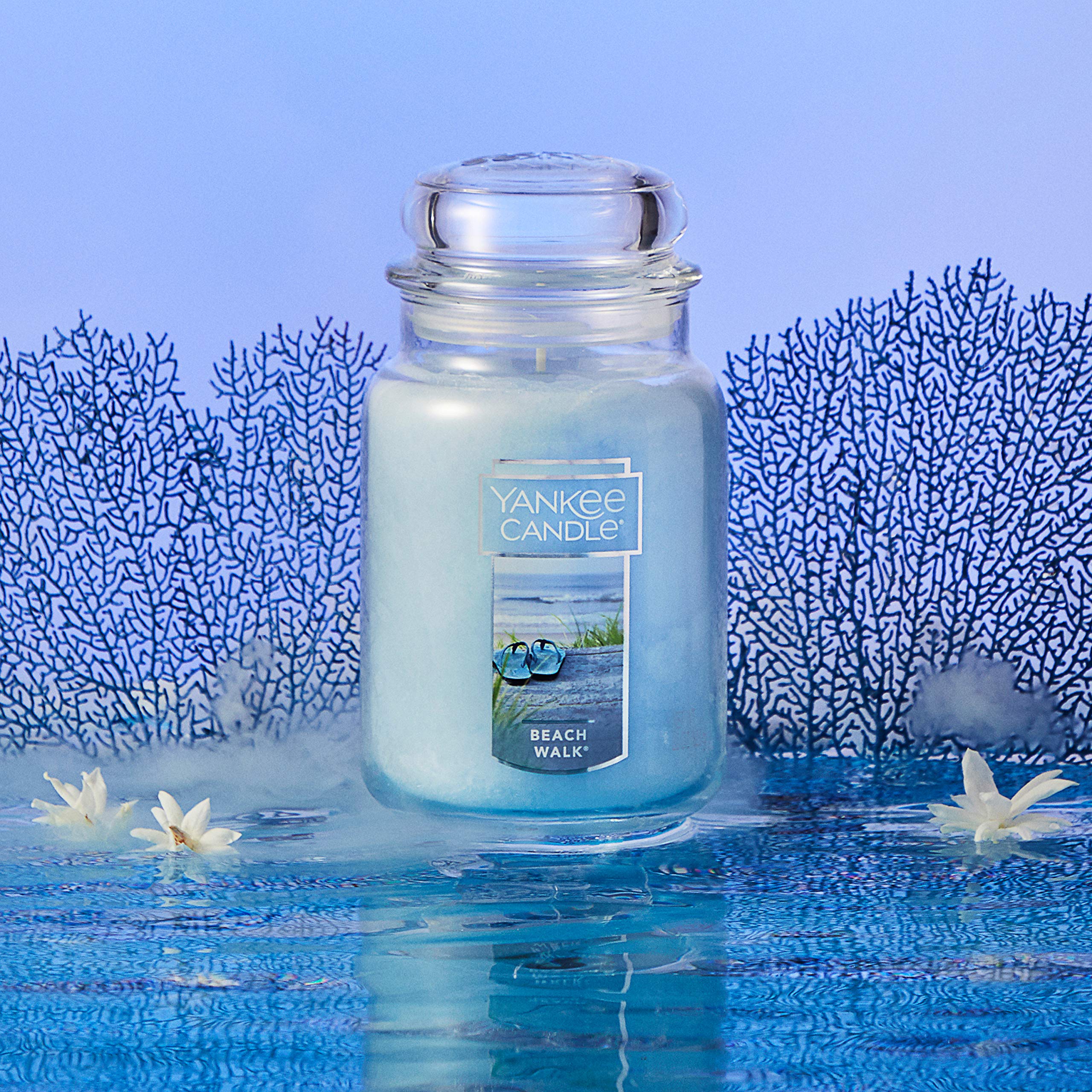 Yankee Candle Large Jar 22oz - Beach Walk & Midsummer's Night Scented Candles for Home, Relaxation & Romantic Ambiance
