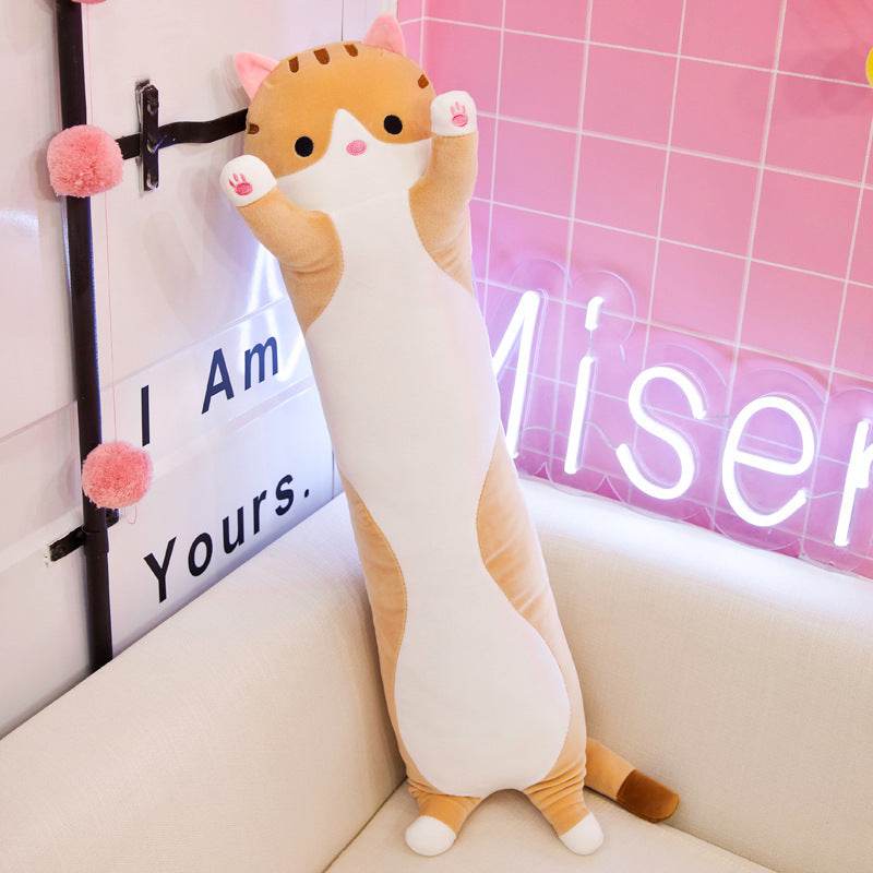 Soft Kawaii Plush Body Pillow for Adults - Cute Hugging Pillow for Anime Fans, Sleep Support & Home Decor (Grey) - Perfect for Cuddling, Relaxing & Bedroom Aesthetics