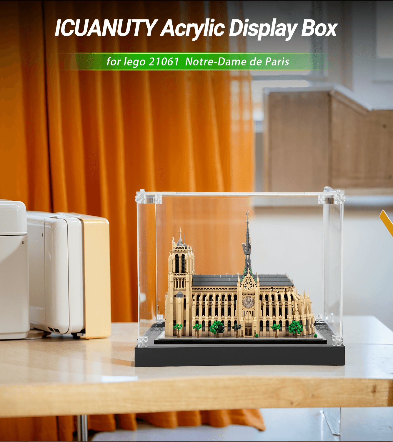 LEGO Architecture Notre Dame de Paris 21061 Display Case - Premium Acrylic Showcase for Collectible Building Sets - Perfect for Home Decor, Office Display & Gift Giving