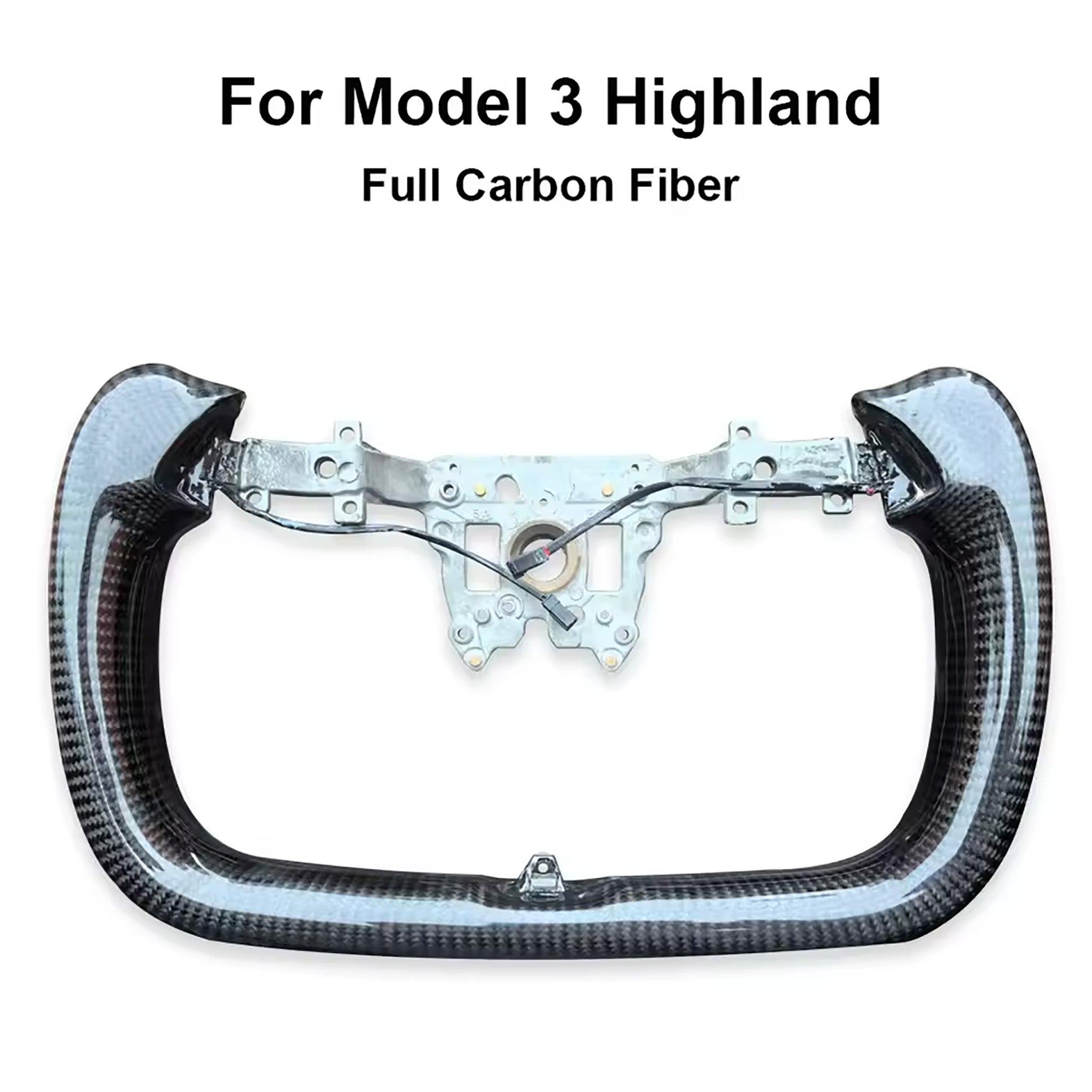2024 Tesla Model 3 Highland Carbon Fiber Yoke Steering Wheel - Heated, OEM Upgrade by Yeslak | Premium Steering Wheel for Enhanced Driving Comfort & Performance | Perfect for Tesla Enthusiasts & Performance Upgrades