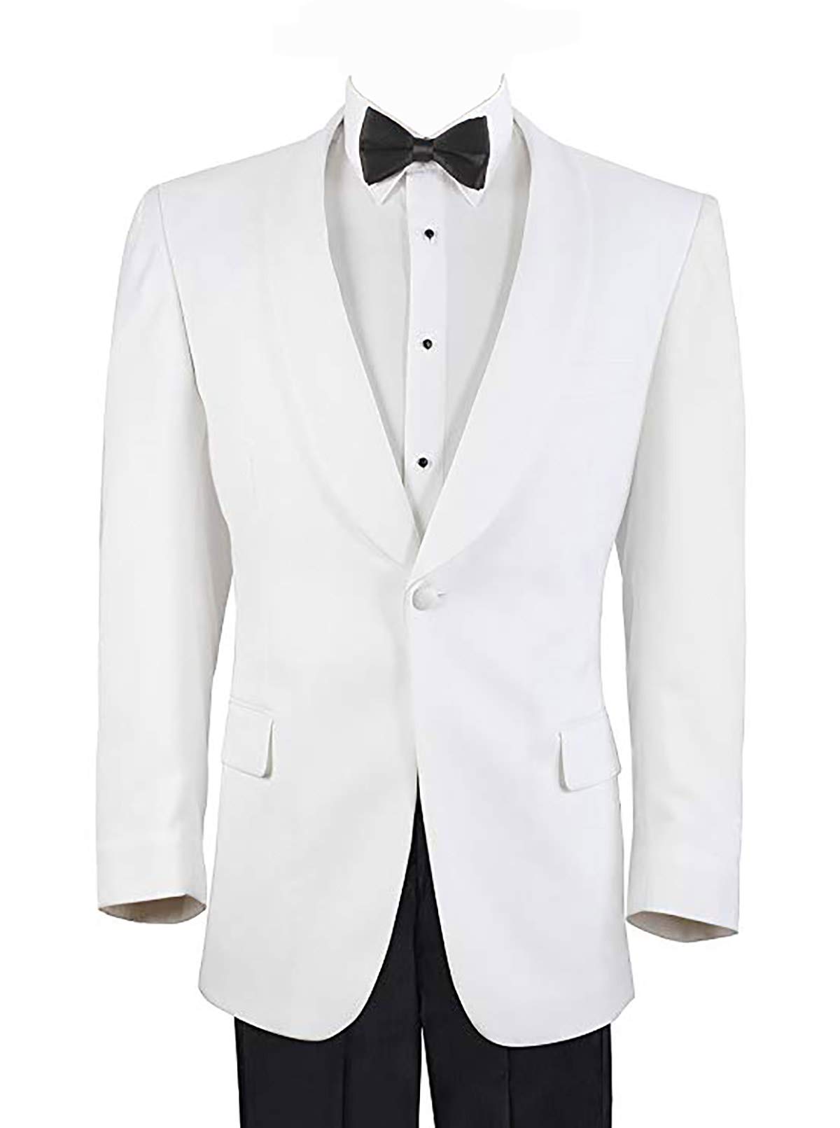 Men's White Formal Dinner Jacket - Size 56 Long | Elegant Tuxedo for Weddings, Prom & Black Tie Events