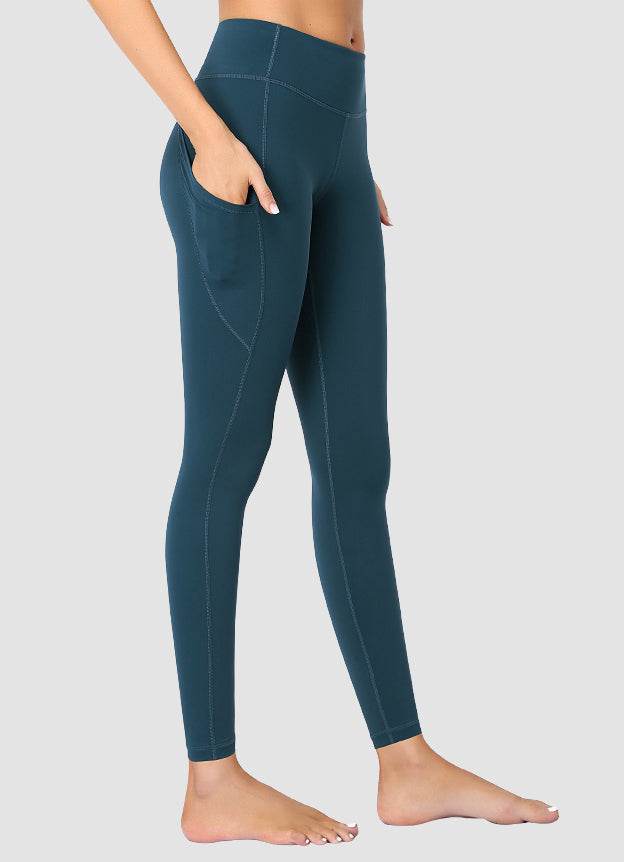 High Waist Yoga Pants for Women - Full Length Newborn Teal Leggings - Perfect for Postpartum Workouts & Lounge Wear
