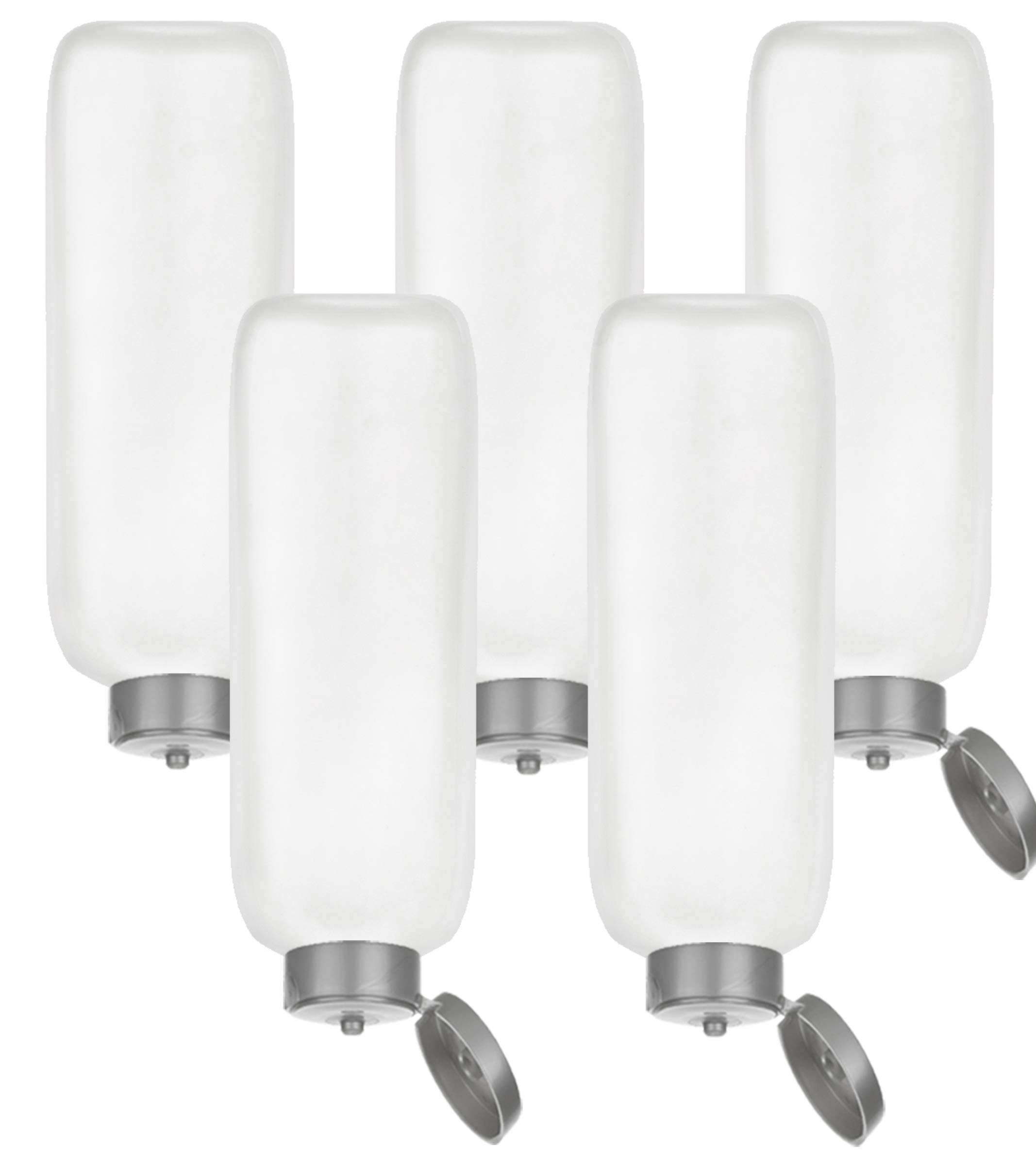 100 Pack 8oz (240ml) Empty Lotion Bottles with Flip Cap - HDPE Squeeze Tottle for Hand Sanitizer, Shampoo, Creams & Massage Oils | Bulk Cosmetic Containers with Silver Lid by Grand Parfums | Perfect for Salons, Travel & DIY Skincare Products