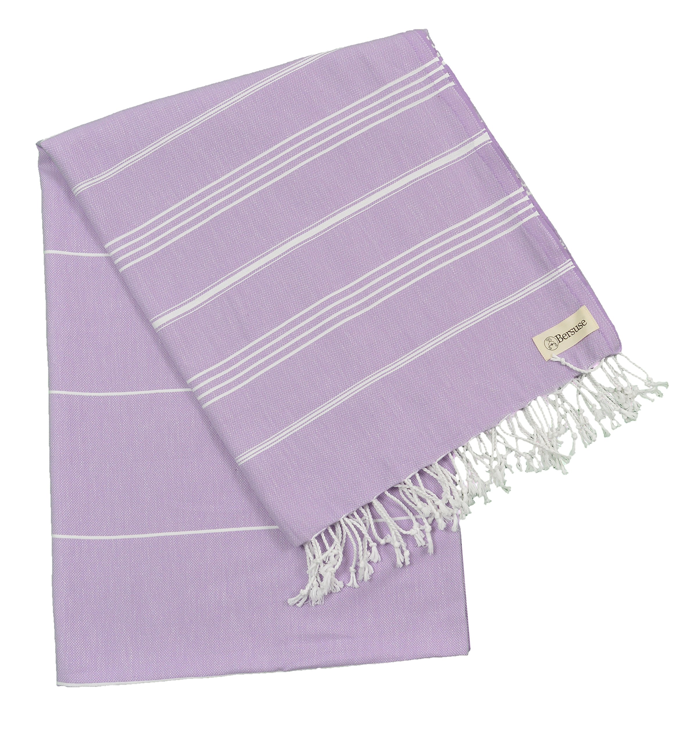 Premium 100% Cotton XL Turkish Peshtemal Towel - Extra Large 61x82 Inches Quick-Dry Lightweight Beach Blanket & Throw Blanket (Set of 6, Lilac) - Perfect for Beach, Pool, Picnic, Yoga & Travel