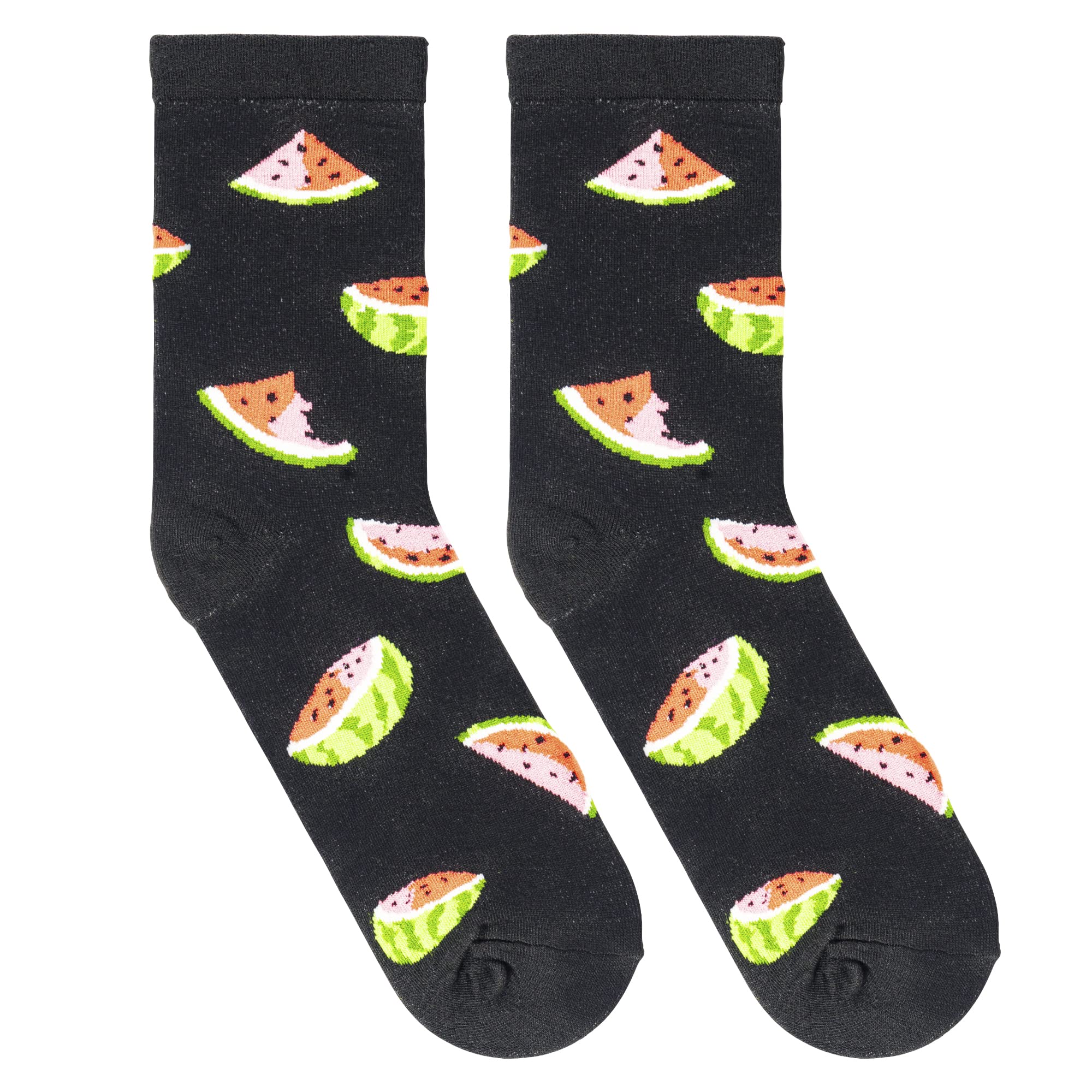Fun Women's Fruit and Vegetable Socks - Colorful Crazy Socks for Everyday Wear, Gifts, and Themed Parties (5-10 Pack)