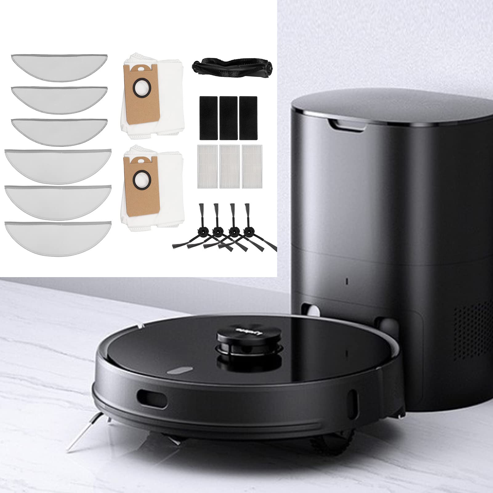 R1 Vacuum Replacement Kit - 4 Brushes, 3 Filters, 1 Roller - for Home Cleaning