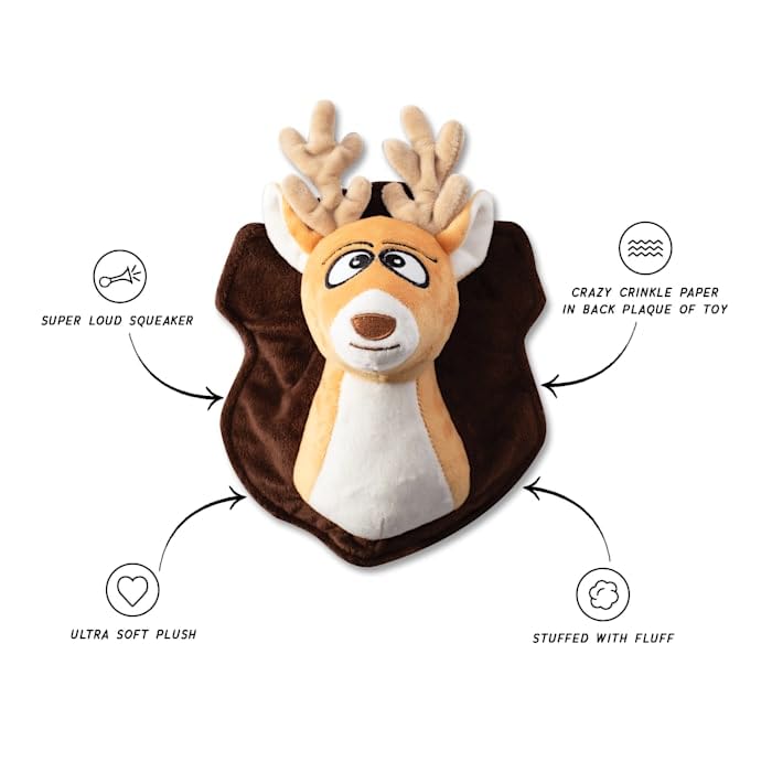 Fringe Studio OH Deer Plush Dog Toy - Wagsdale Dog Toy Collection (289759) | Soft & Durable Chew Toy for Small & Medium Dogs | Perfect for Playtime, Training & Cuddling