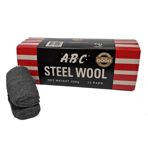 ABC Steel Wool 250g (12 Pack) - Extra Fine Grade for Cleaning, Polishing & Rust Removal - Perfect for Kitchen, Bathroom & DIY Projects