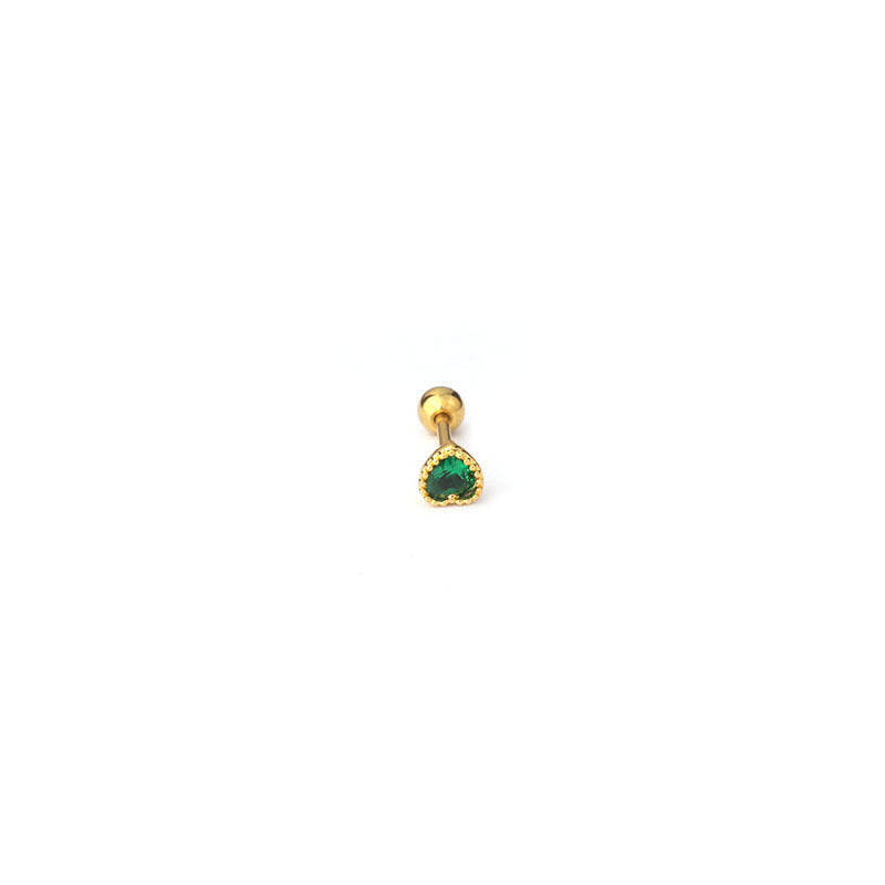 20G Cartilage Tiny Stud Earrings - Emerald Heart Ear Studs for Women | Dainty Jewelry Gift for Girlfriend, Birthday, Valentine's Day | Perfect for Everyday Wear, Parties & Special Occasions