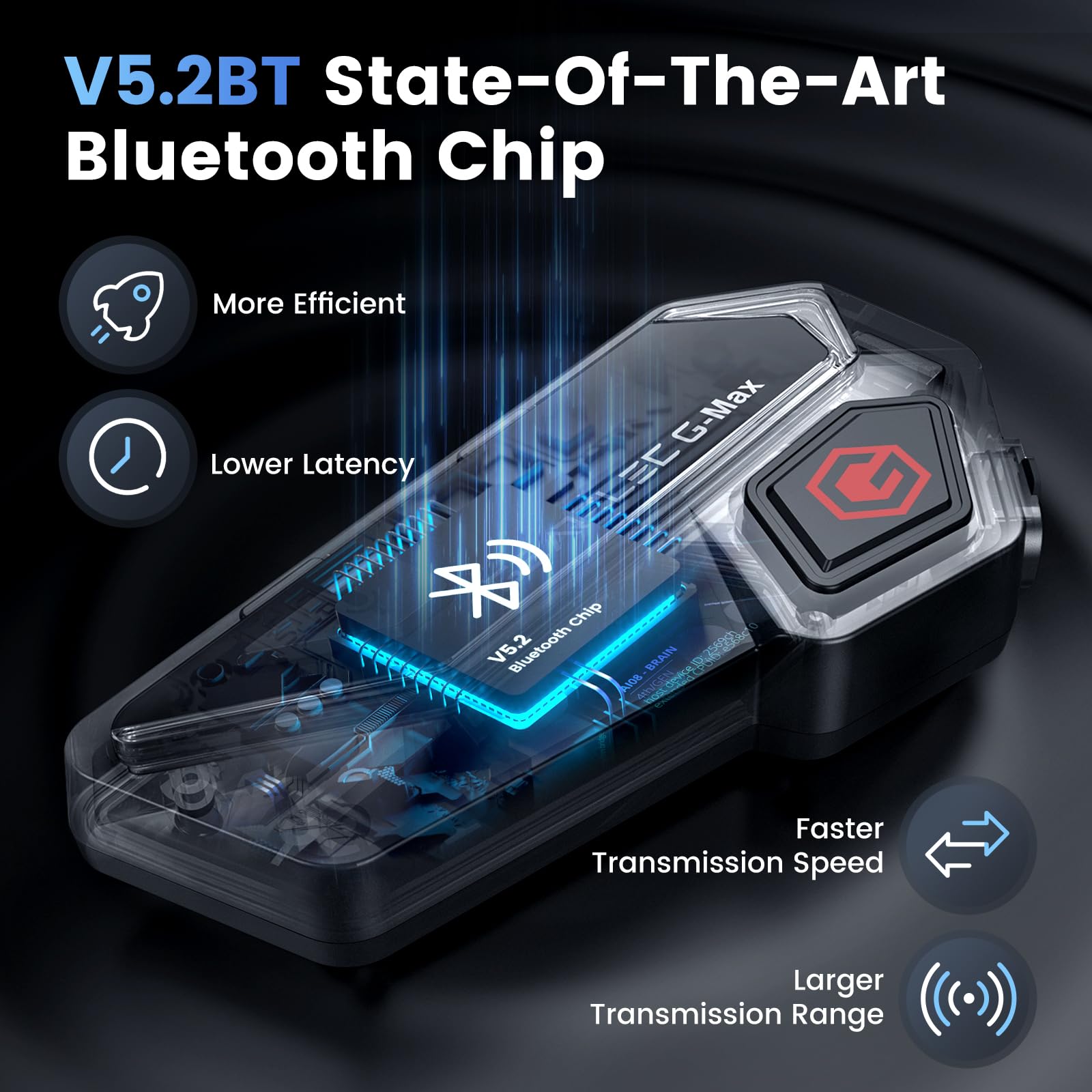 **Gearelec Motorcycle Bluetooth Headset – HiFi Stereo Sound, Screen & RGB Lights, 80Mph Clear Calls, 2000M Range, 6-Rider Intercom – Triple Noise Reduction, FM, Bluetooth 5.2 – Perfect for Group Rides, Commuting & Adventure Tours**