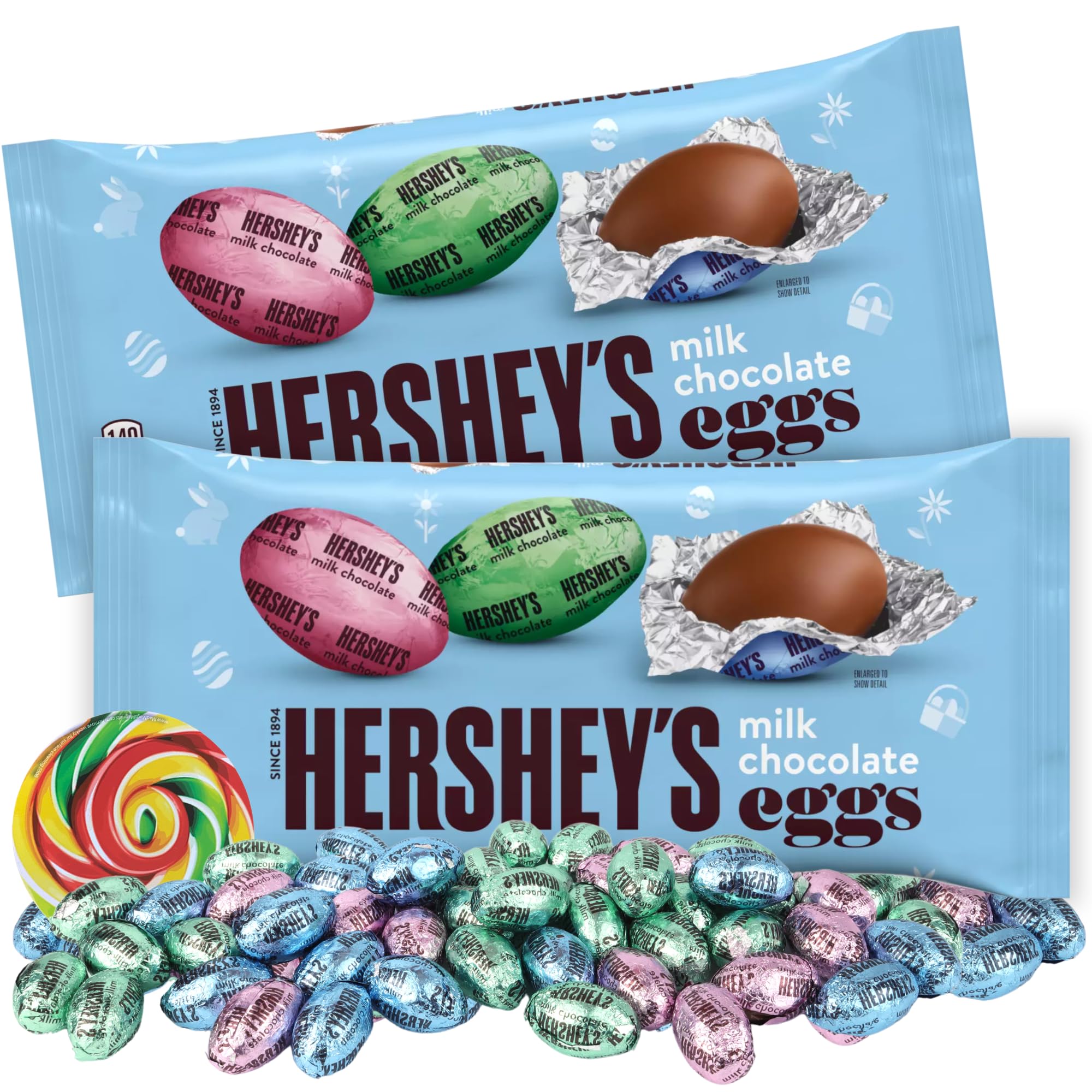 Sweetzo Premium Milk Chocolate Eggs - Individually Foil Wrapped Easter Candy for Egg Hunts & Basket Stuffers - 9oz Pack of 2 - Delicious Holiday Treats for Easter Parties, Gifts & Family Celebrations