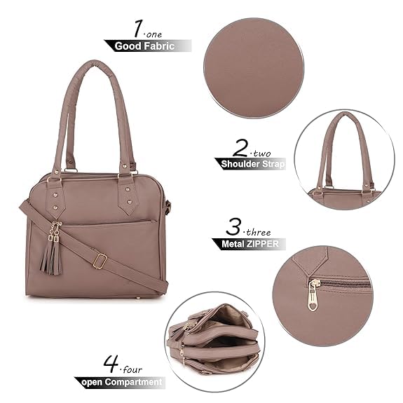 Stylish Women's Canvas Satchel Bag with Zip Pocket - Durable Tote Handbag for Office, Work & School | Perfect for Professional Women & College Girls