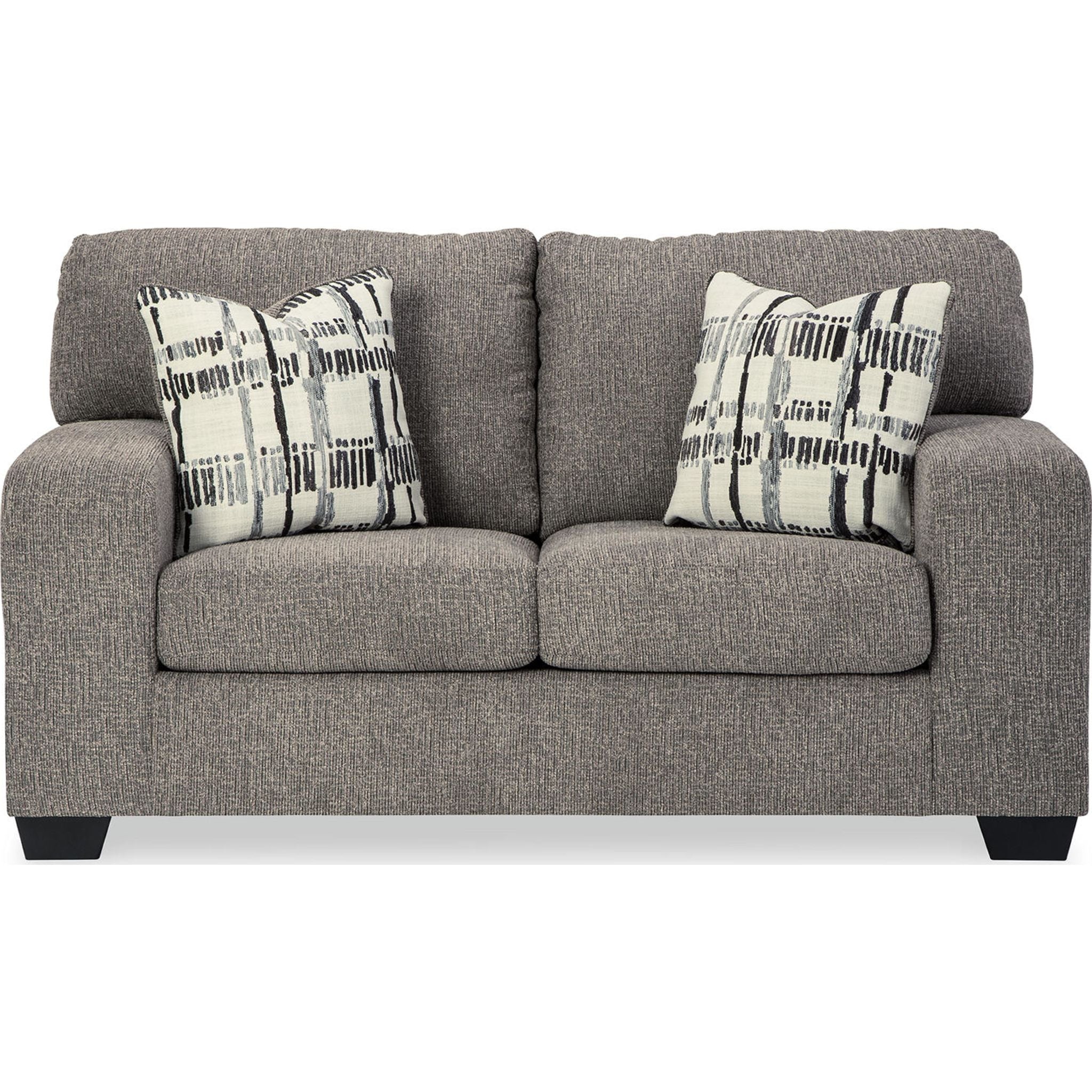 Alessio Loveseat Platinum - Modern Two-Seater Sofa for Living Room, Lounge & Office | Comfortable Upholstered Furniture for Small Spaces