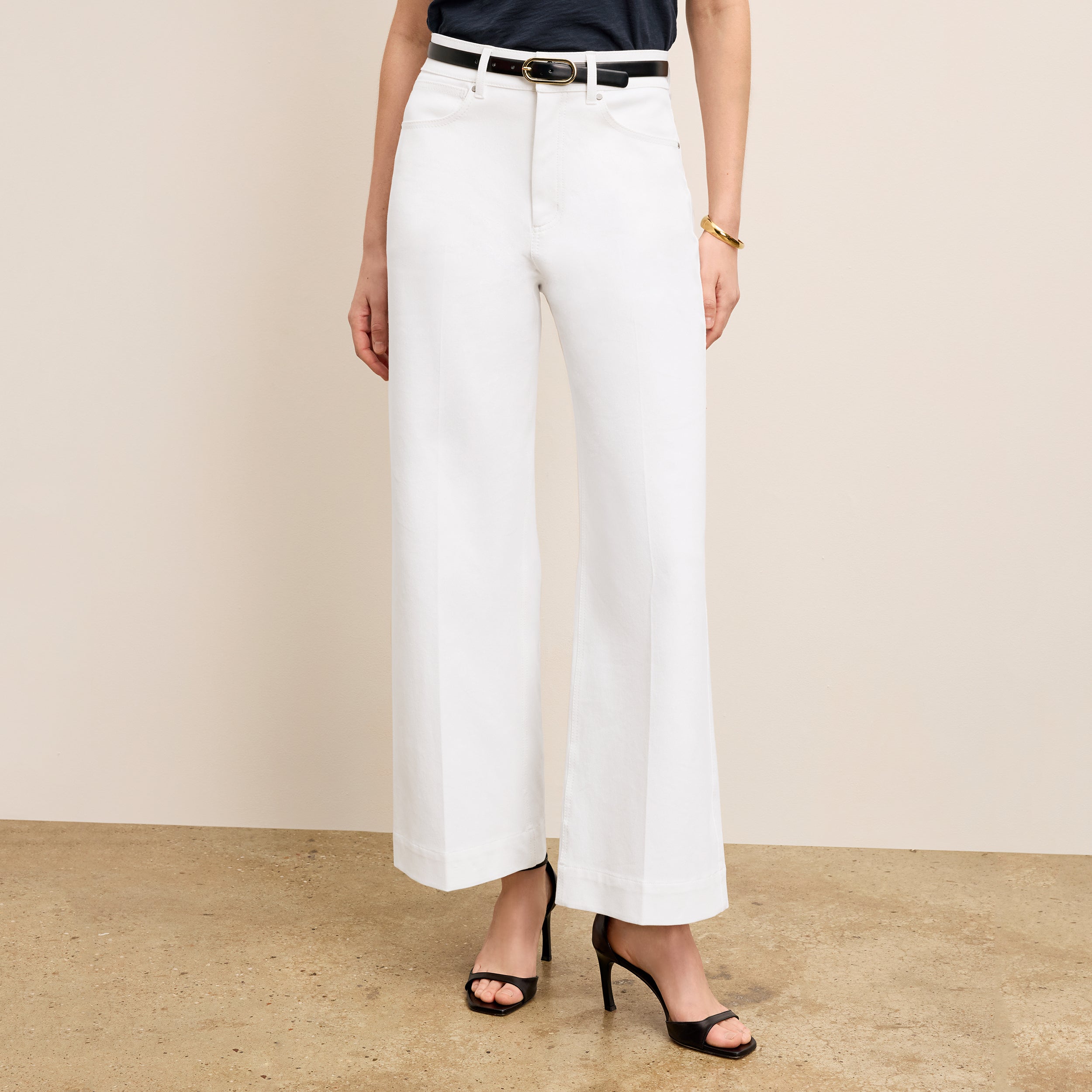 Milo Wide Leg Jeans for Women - Eco-Friendly Stretch Denim Pants in White | Comfortable & Sustainable Fashion for Casual Wear & Office Outfits