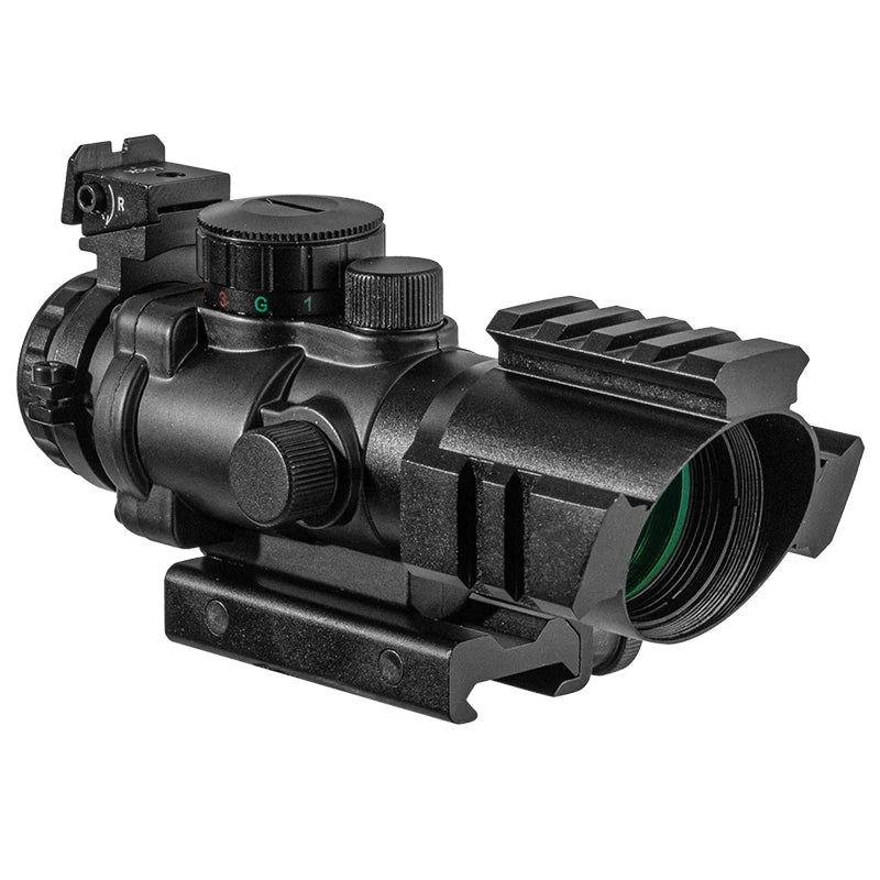 4x32 Red Dot Riflescope with Top Weaver Rail & 20mm Dovetail - Tactical Optics Scope for Hunting, Rifle, Airsoft | Perfect for Outdoor Shooting & Target Practice