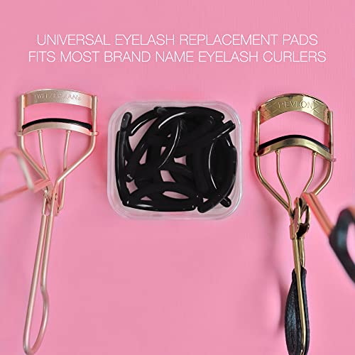 Black Eyelash Curler Refills (24-Pack) - Replacement Pads for Standard Eyelash Curlers | Creates Long-Lasting Curls & Voluminous Lashes | Perfect for Home & Professional Makeup Kits | Great for Daily Use, Special Occasions & Salon Styling