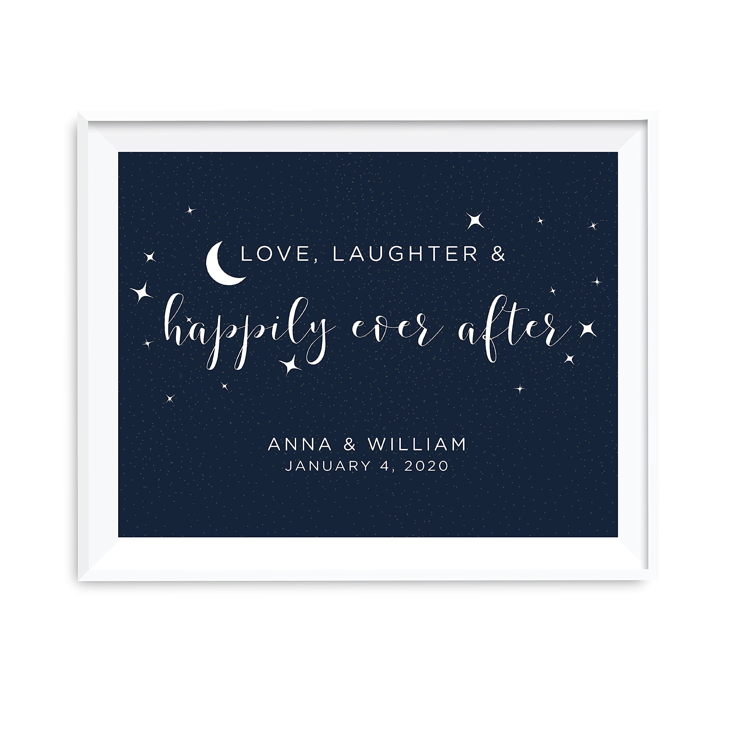 Personalized 'Love You to The Moon and Back' Wedding Sign - Custom Name 8.5x11 Inch Party Decor - Perfect for Weddings, Anniversaries & Romantic Events