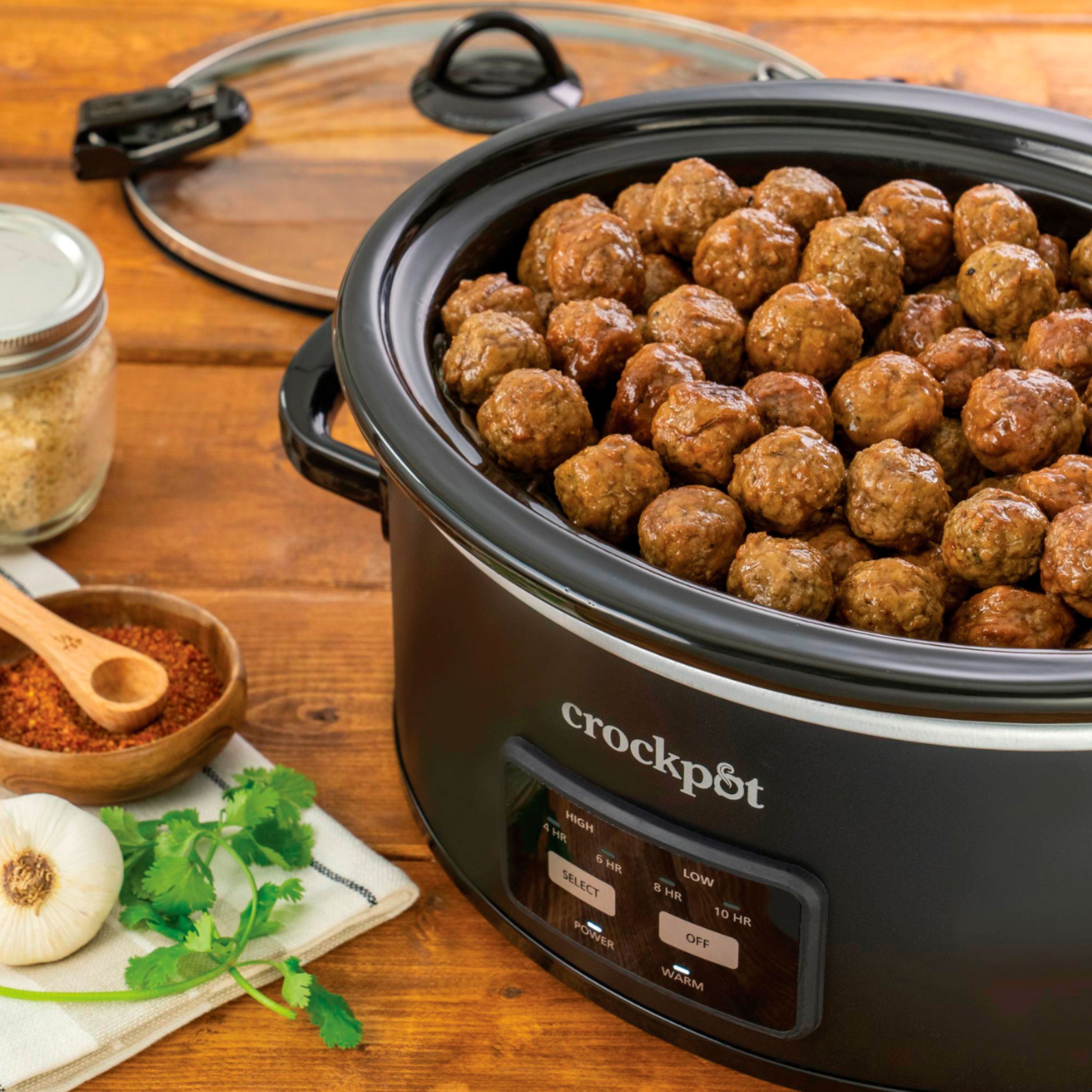 Refurbished Crock-Pot 6-Quart Programmable Slow Cooker with Locking Lid - Home Essentials Warranty - Perfect for Family Dinners & Meal Prep (Model 2125185)