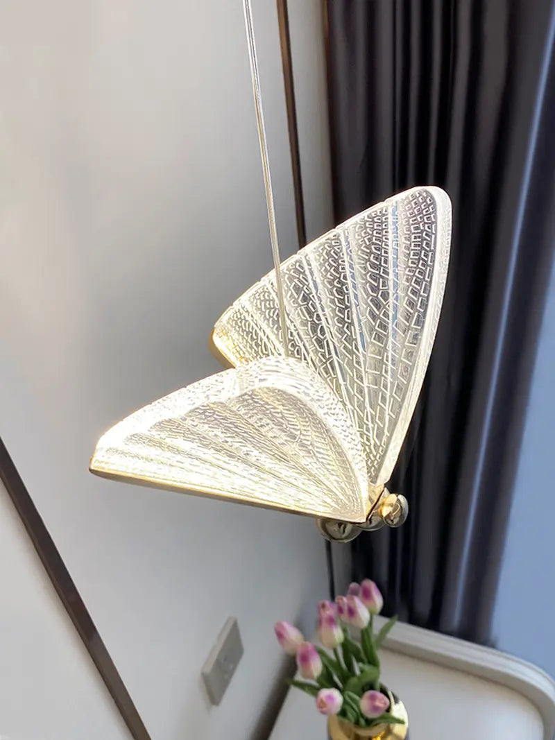 LED Butterfly Pendant Lights - Elegant Floral Chandelier for Bedroom, Nursery & Dining Room Decor - Dimmable Hanging Light Fixture for Home & Cafe Lighting