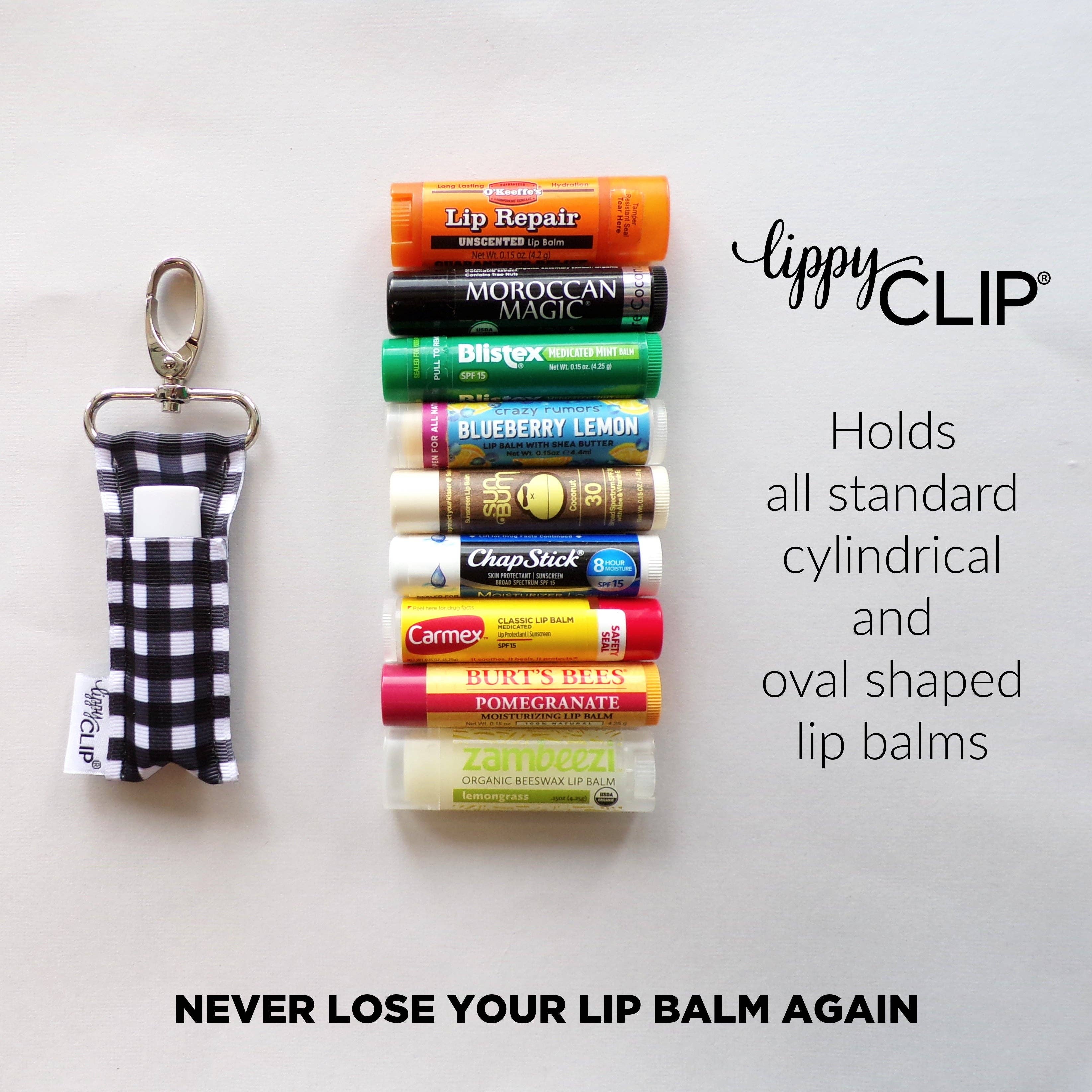 Pastel Gold Striped LippyClip Lip Balm Holder - Stylish Lip Balm Lanyard for Women, Girls | Perfect for School, Work, Gym & Travel Accessories