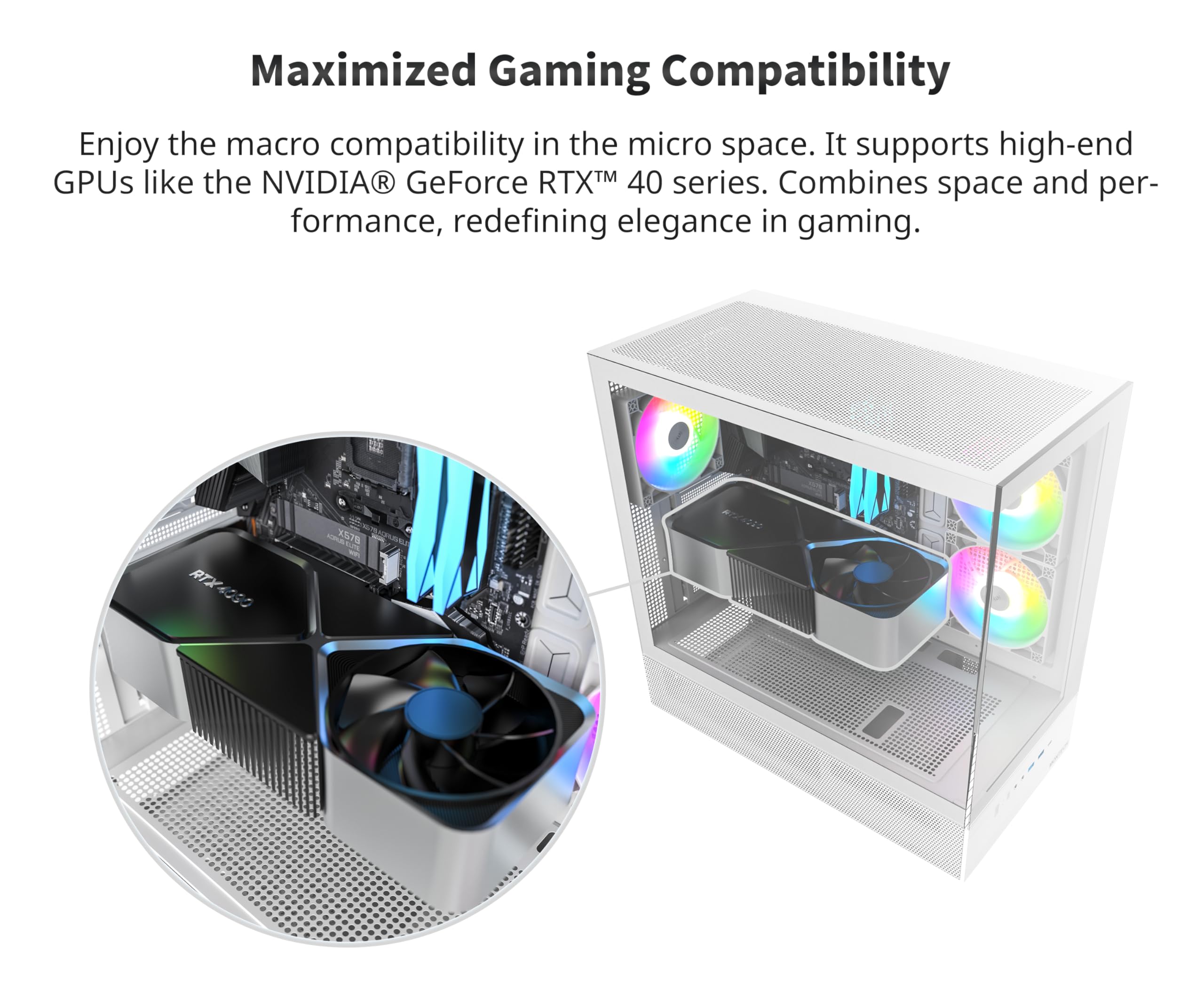 MONTECH XR ATX Mid-Tower PC Gaming Case - 3 x 120mm ARGB PWM Fans, Dual Tempered Glass Panels, Wood-Grain I/O, Supports RTX 4090 GPU & 360mm Radiator (White) - Perfect for High-End Gaming Rigs & Custom Water Cooling Builds